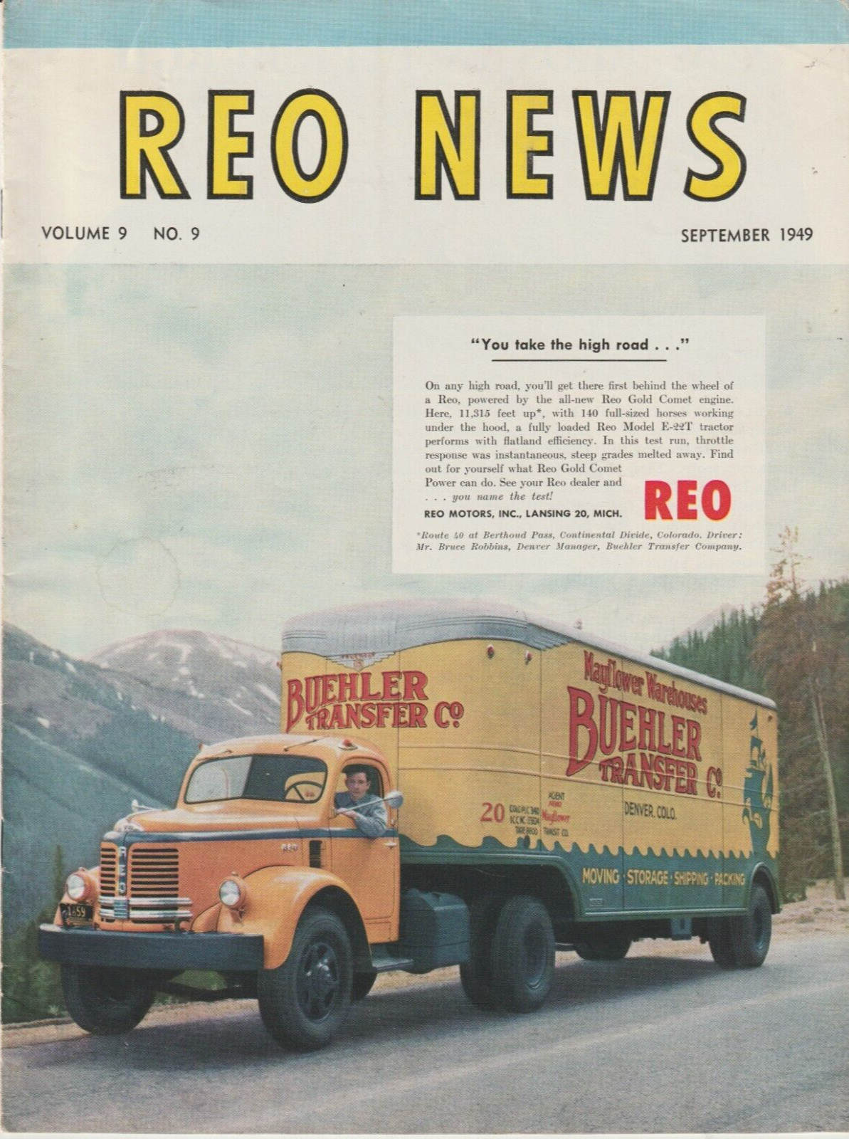 REO News Truck Brochure  Sept 1949 16 pgs Original 8x11\