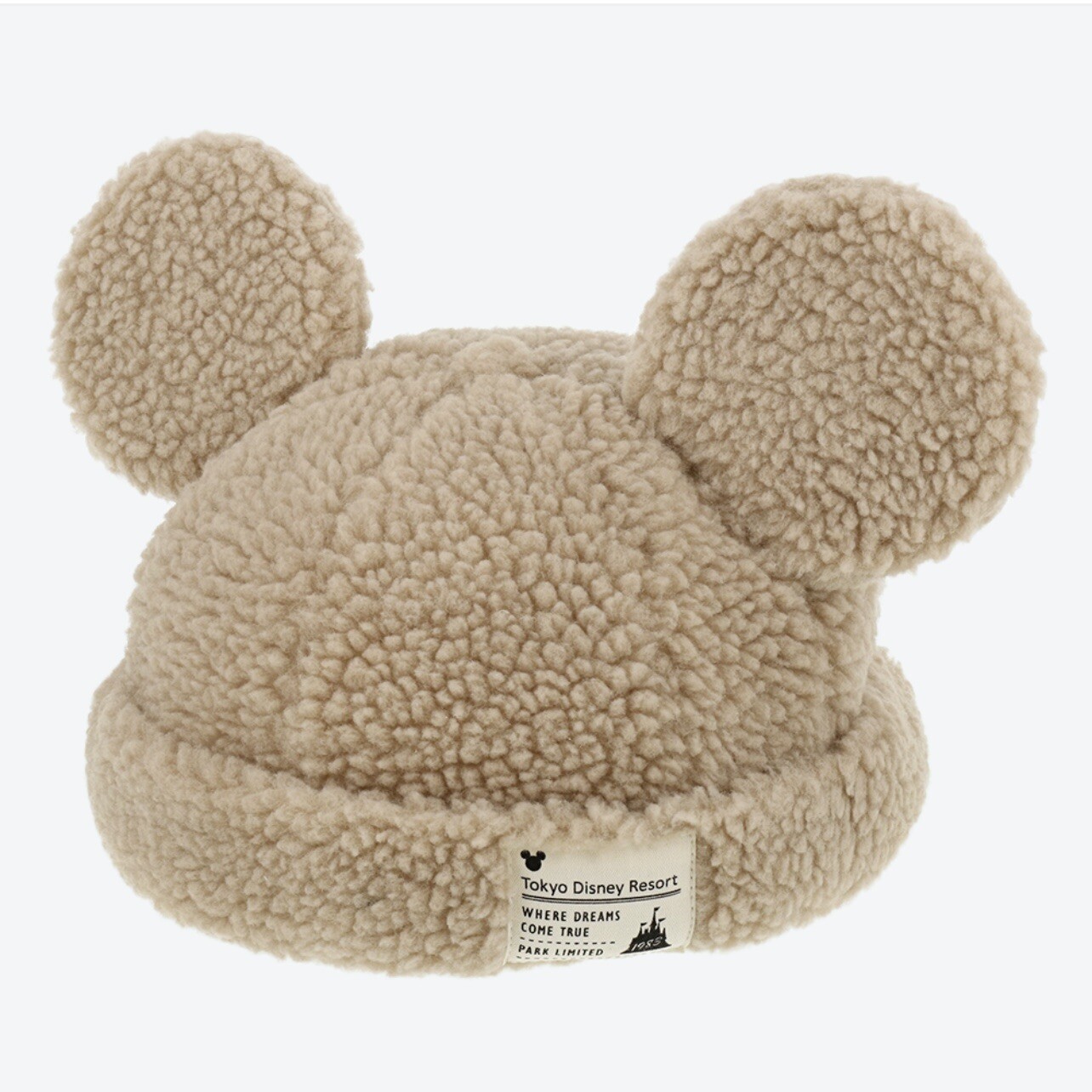 Japan Tokyo Disney Resort Cap Fluffy Beige Hat Cap Mickey 58cm 【US STOCK】