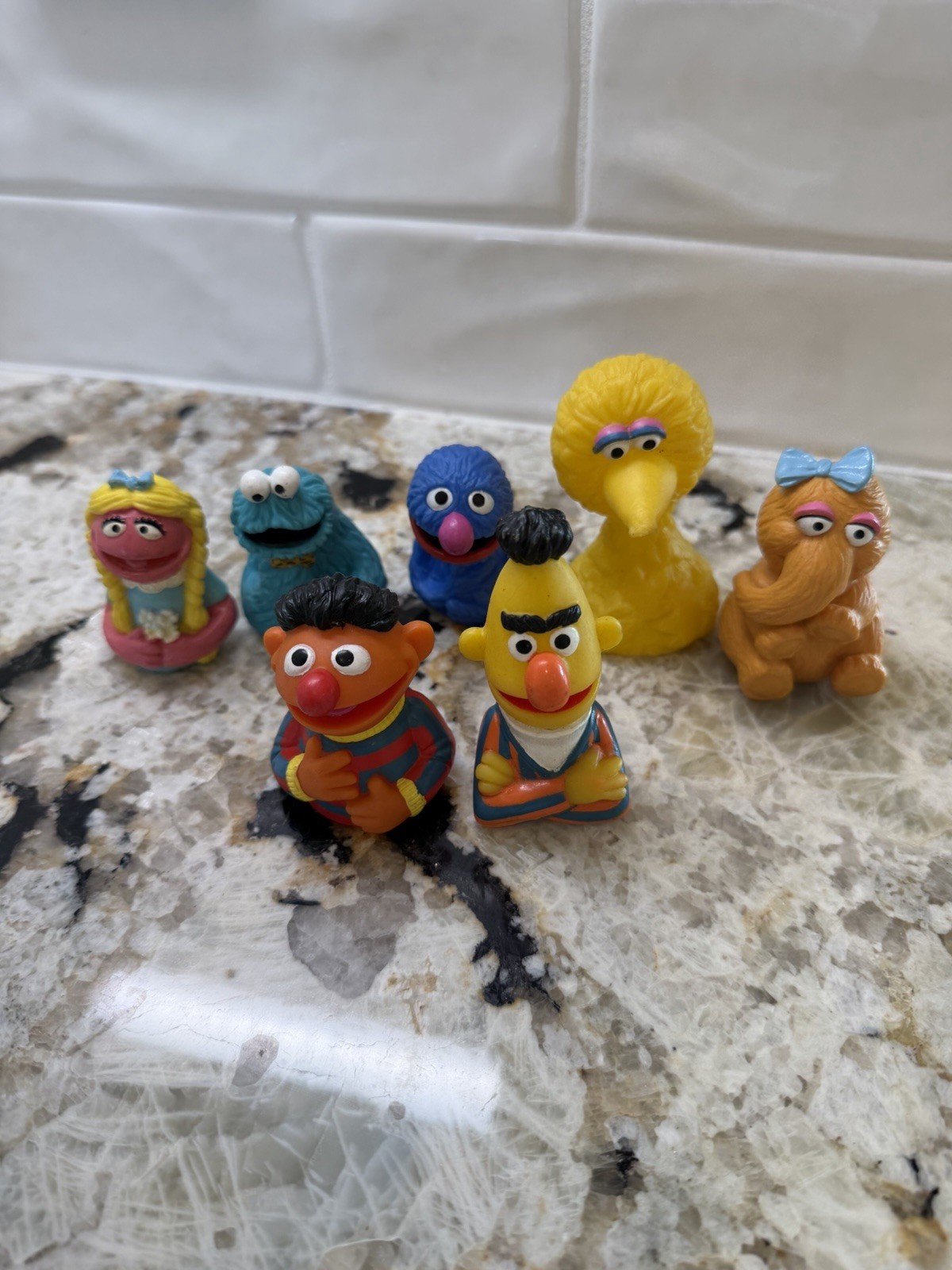 Vintage Sesame Street Finger Puppets Vinyl Figure Muppets Bert Ernie 1970s (9)