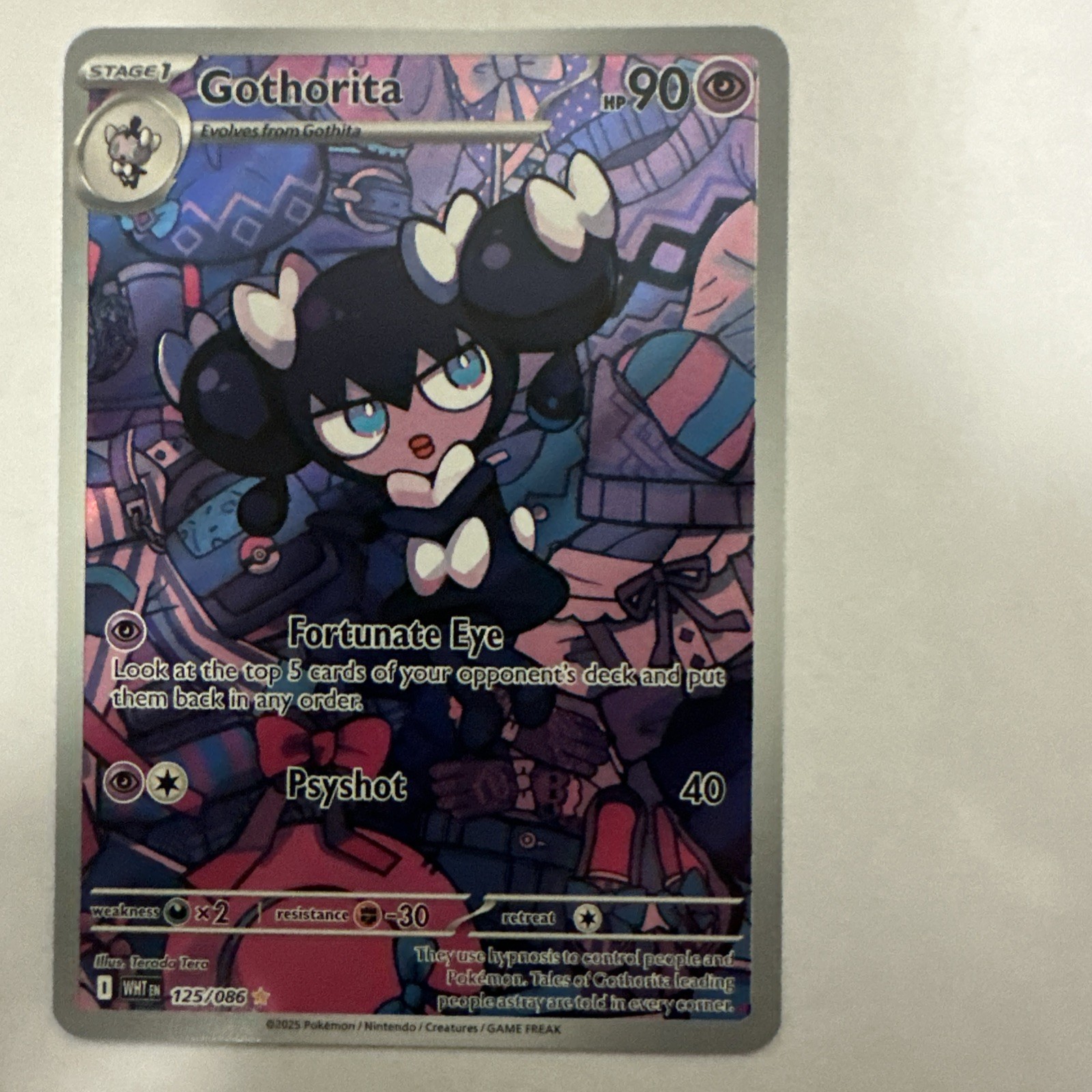 Gothorita IR #125/86. White Flare (2025)/Raw/Pokemon TCG.