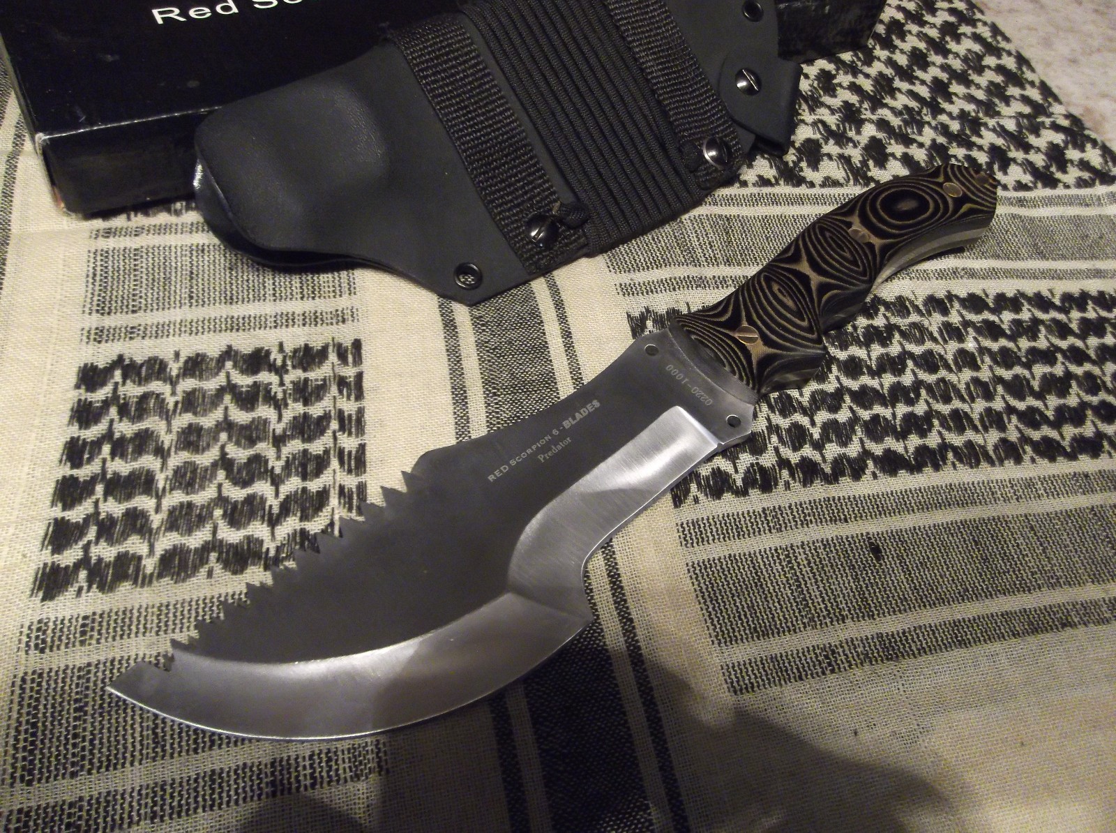 Rare Custom WSK Tracker Knife Red Scorpion Six Blades With Custom Sheath & Box