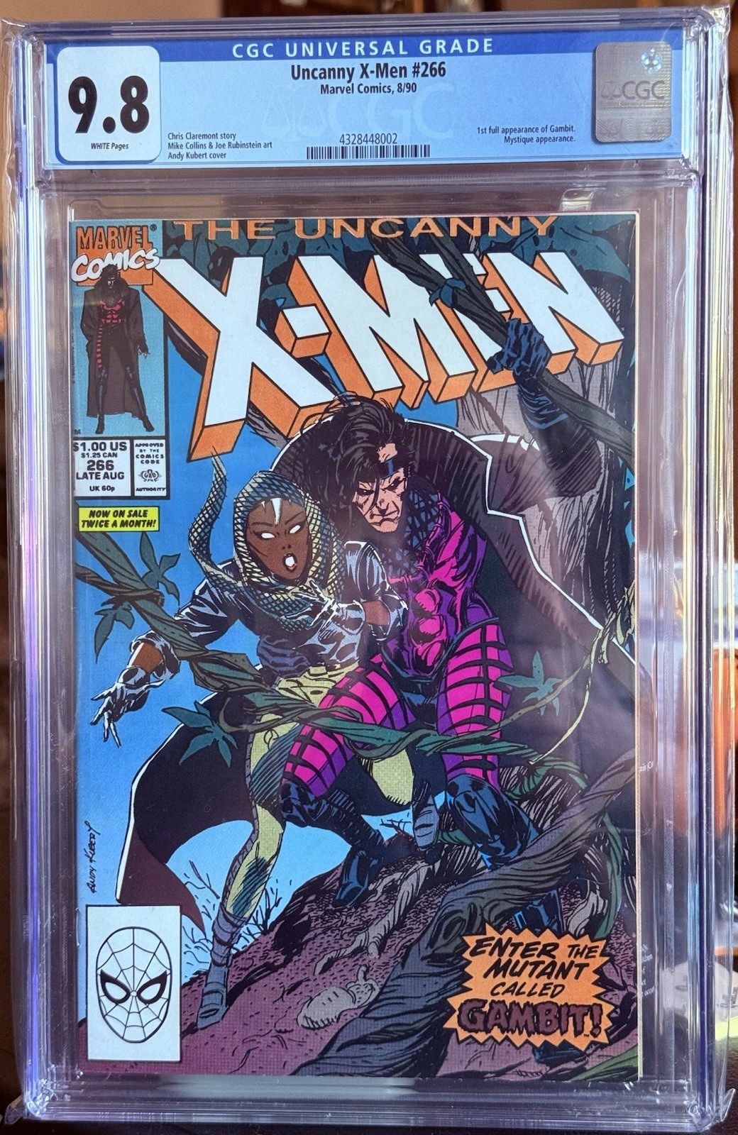 Uncanny X-Men #266, CGC 9.8, (1990), Marvel KEY, 1st Full Appearance of Gambit