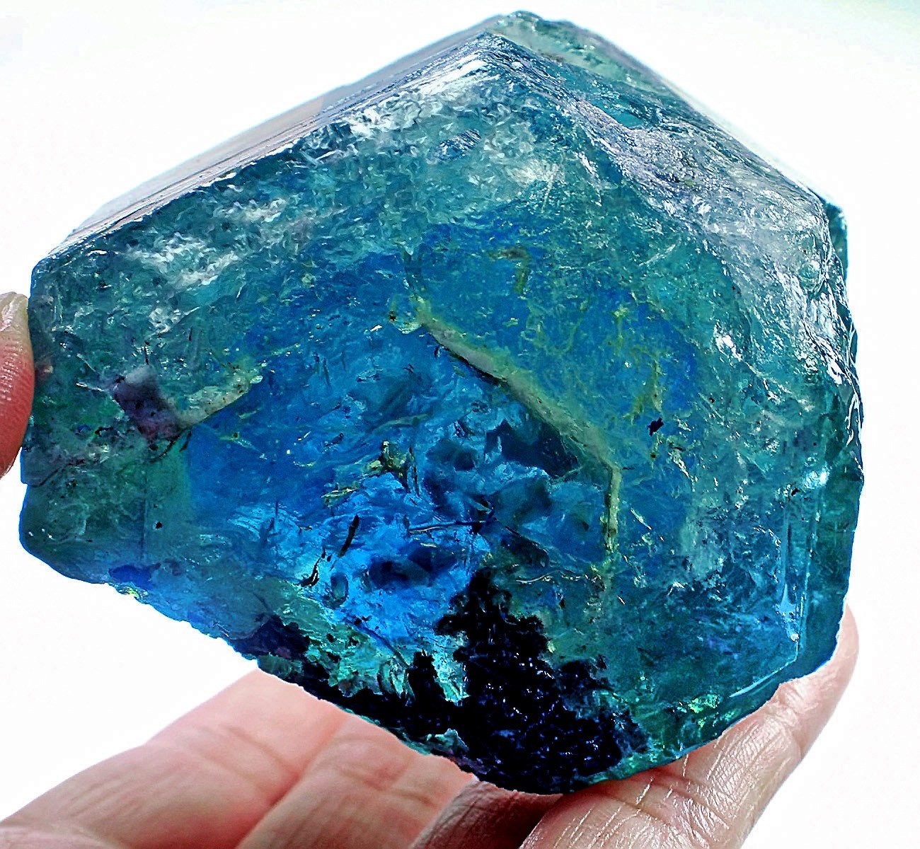 1225Ct Aquamarine Super Santa Maria Blue Crystal Facet Rough Specimen YHLA450
