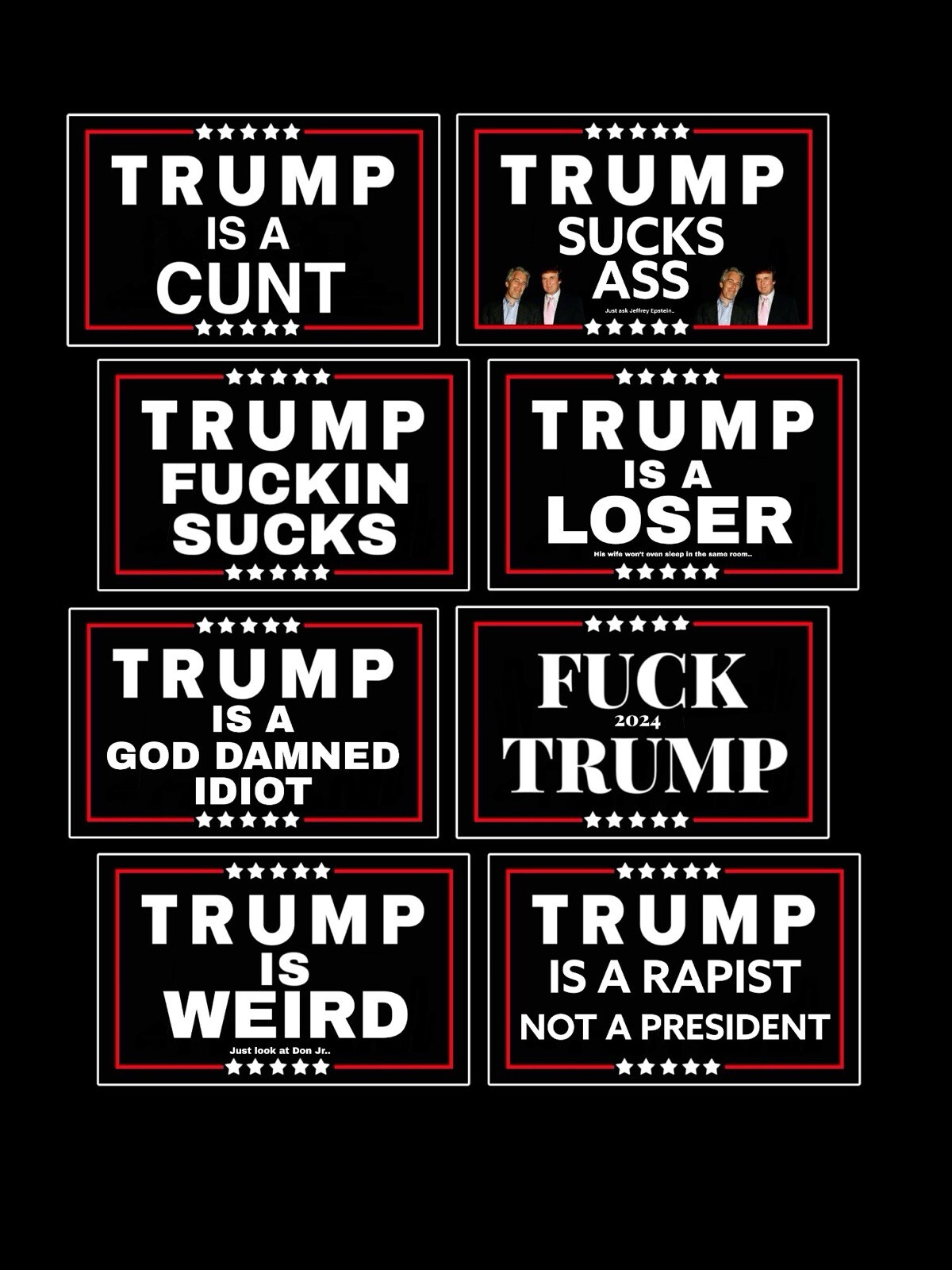 ANTI TRUMP  8 Sticker Bundle Vinyl Decal Bumper Sticker Tumbler Hardhat