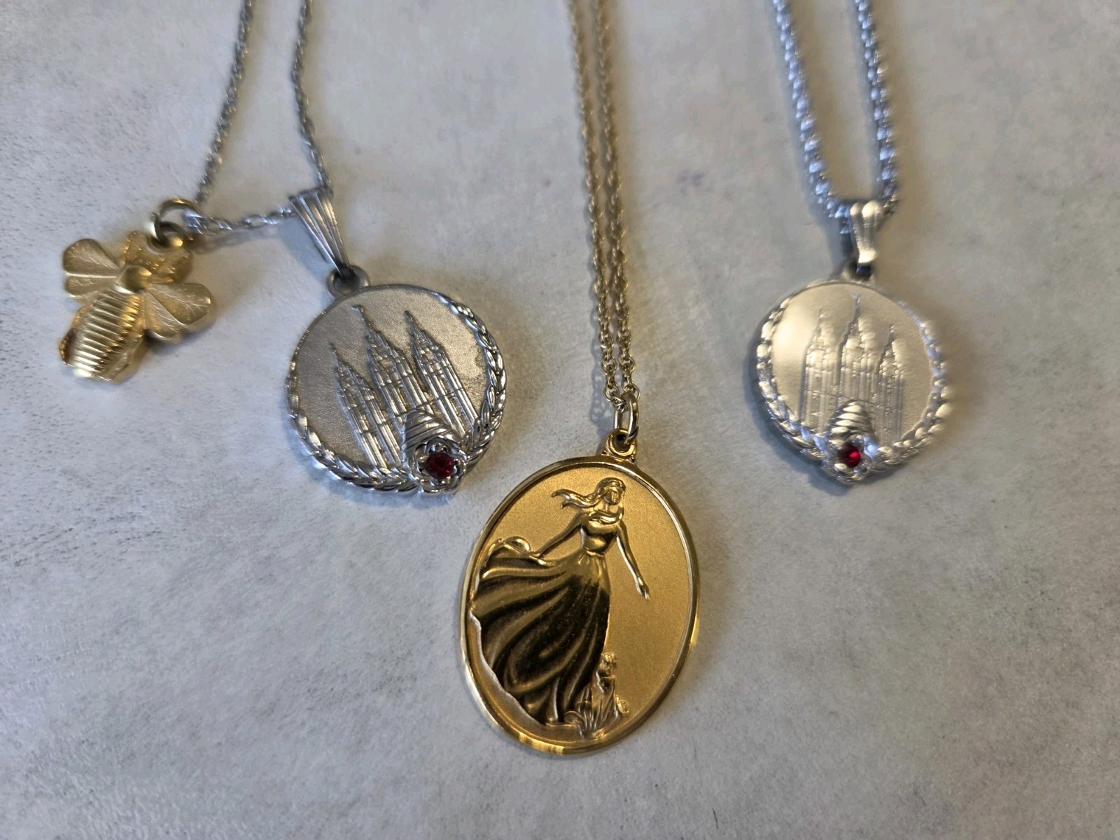 Vintage LDS Young Women Award Medallions Necklaces Lot
