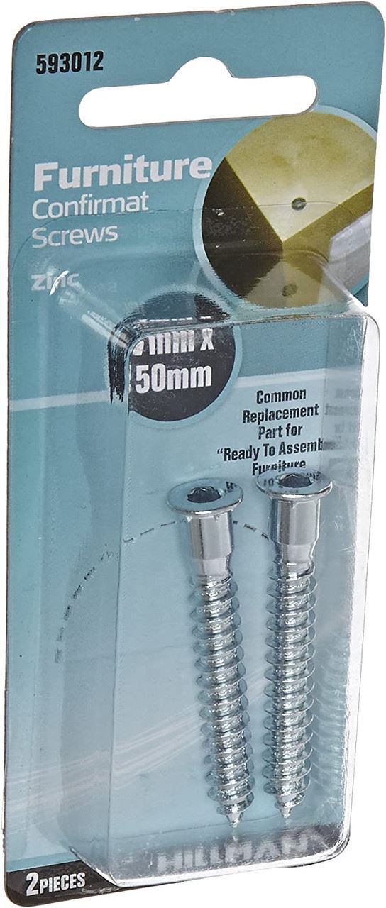Case Lot (80) - Hillman 7mm x 50mm Zinc Confirmat Screw (2-Pack)