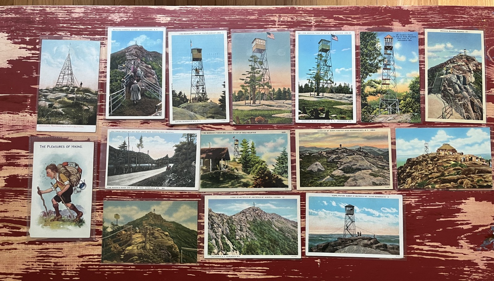 15 Vintage Adirondack ADK Fire Tower Postcards