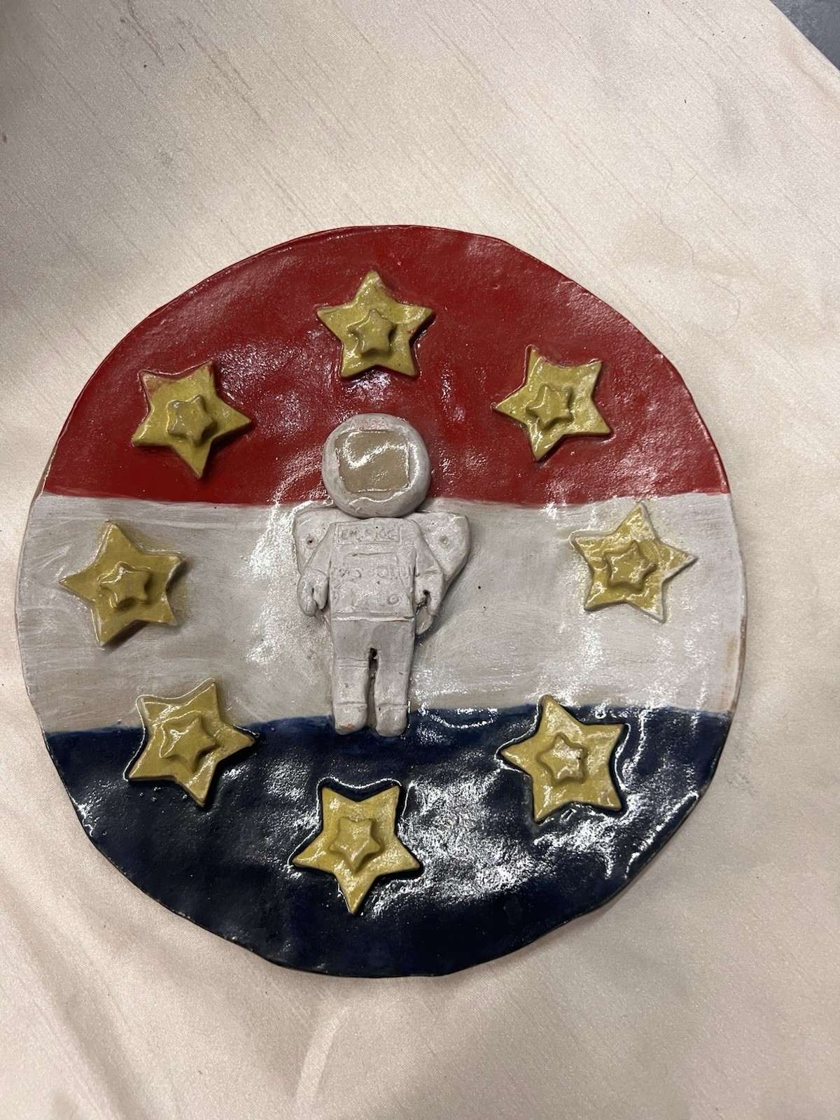 Rare Vintage Nasa Sally Ride Handmade Pottery Plate Gift From Lily R Collector