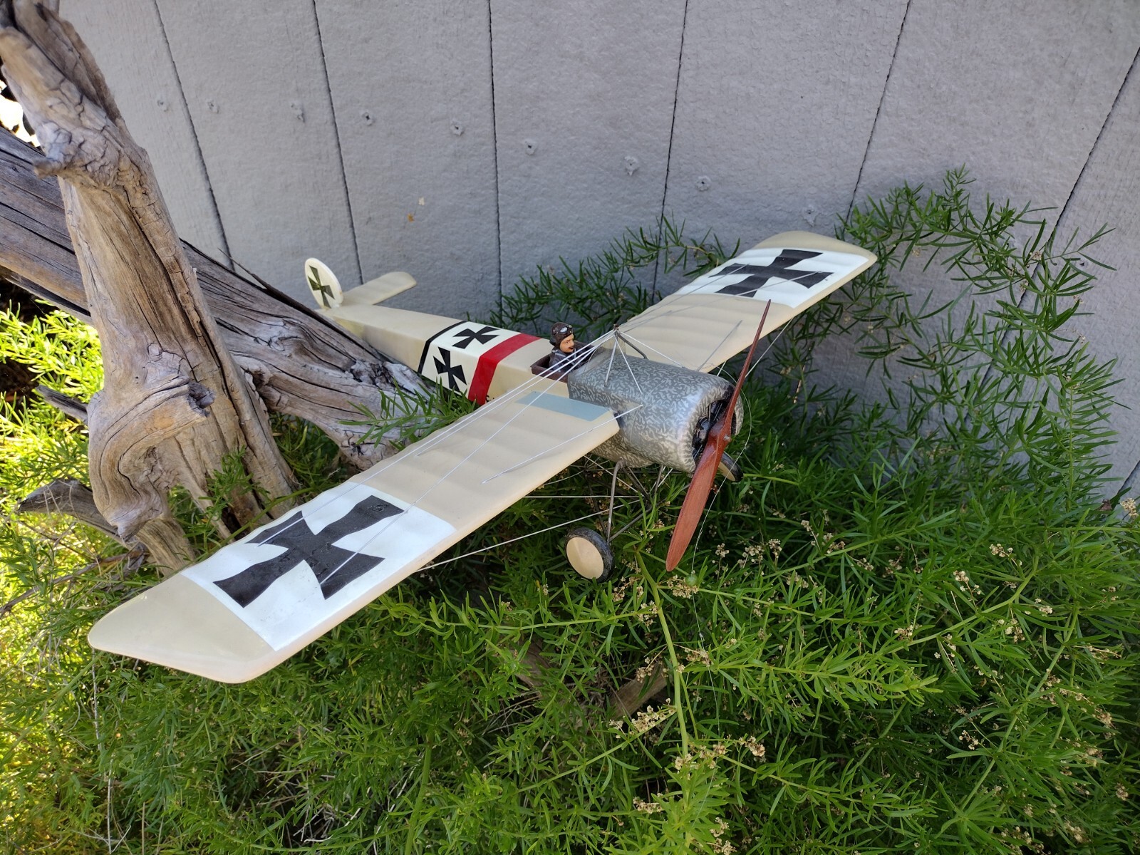 Germany Fokker E.III Eindecker  Display WWI Model 1/20 Plane SC Airplane Wood
