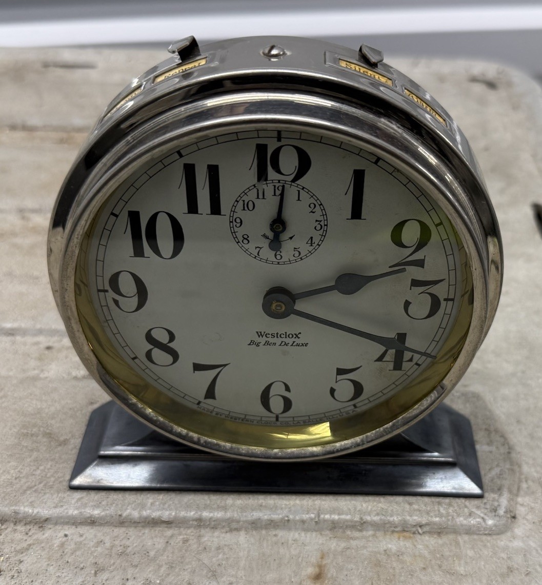 Vintage Westclox Big Ben De Luxe Alarm Clock Mechanical Wind-Up Working Alarm