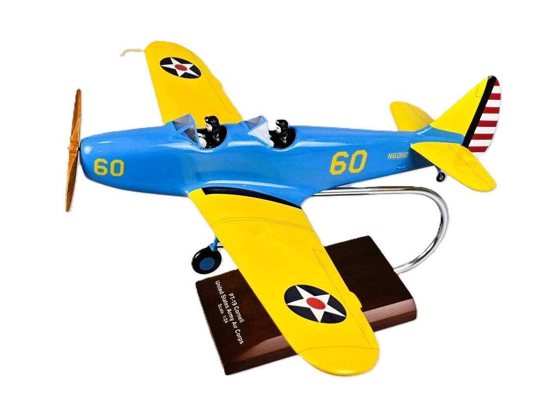 US Army Fairchild PT-19 Cornell Trainer N60112 Desk Top Model 1/24 SC Airplane