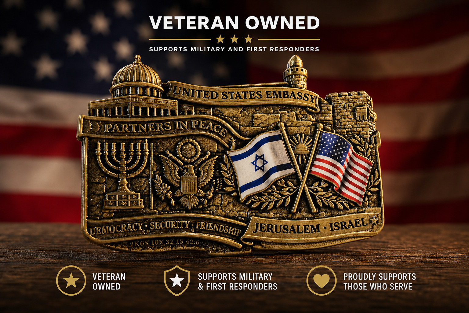 United States Embassy Jerusalem Israel Challenge Coin US Israel Diplomatic 229