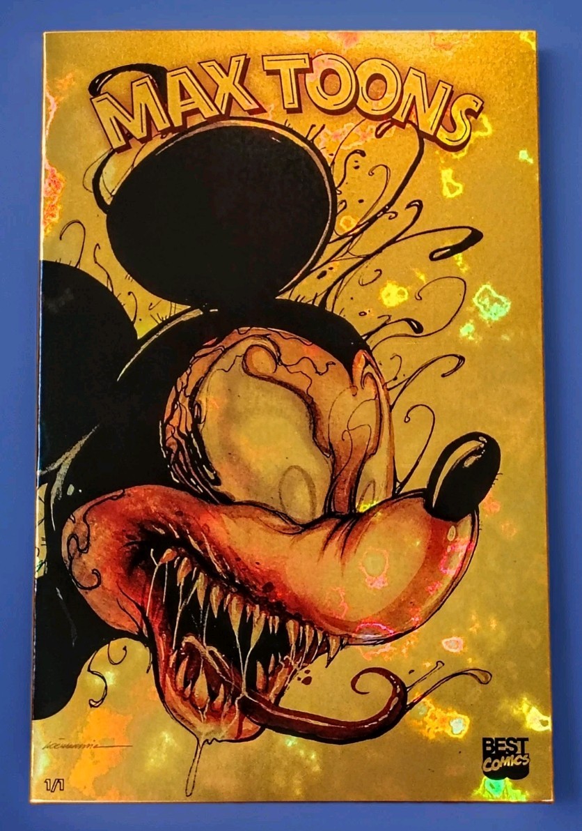Max Toons Venomized Mickey Mouse Gorkem Demir Gold Magma Foil #1/1