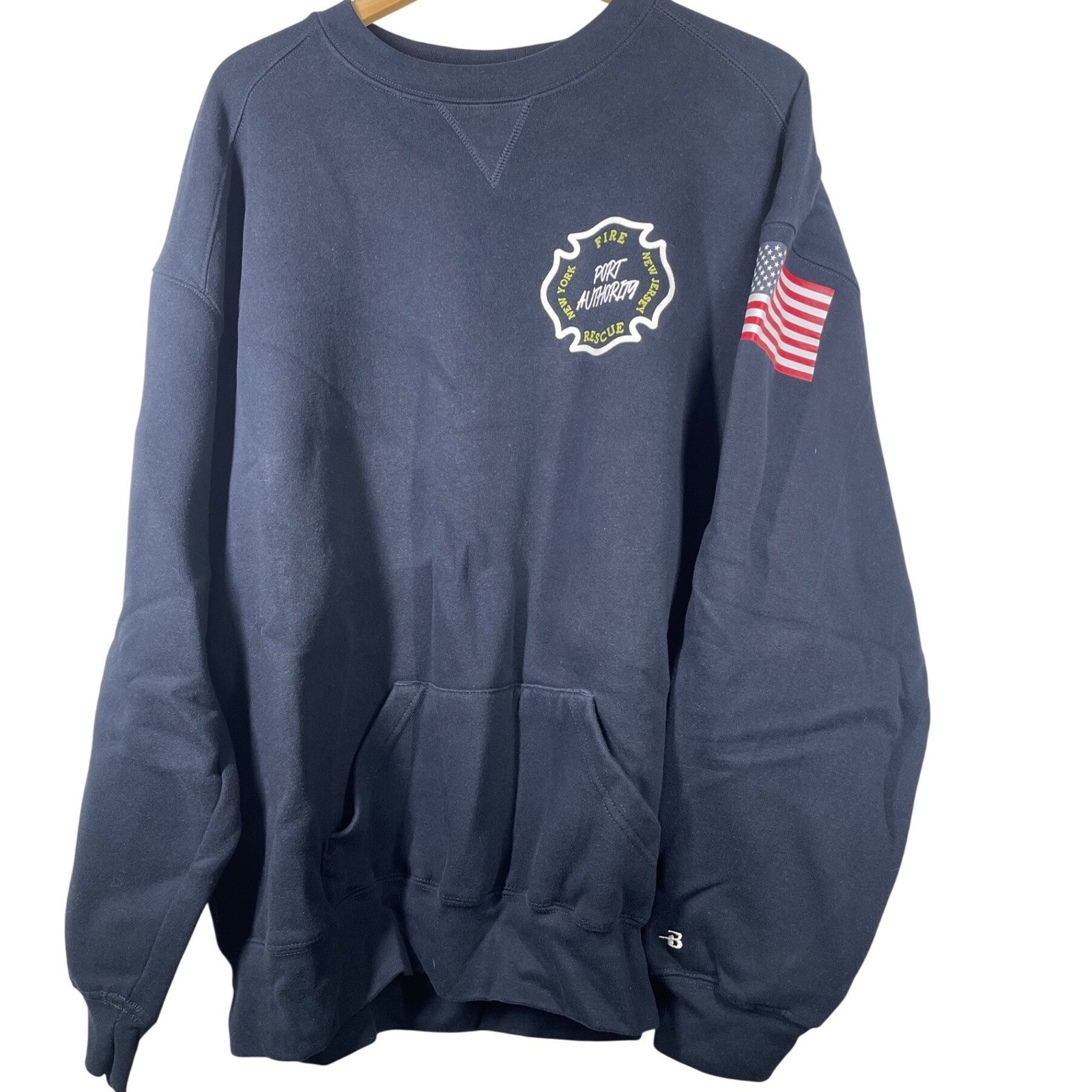 NY NJ Port Authority Fire Rescue Crewneck Sweatshirt Badger Sport Mens 2XL Navy