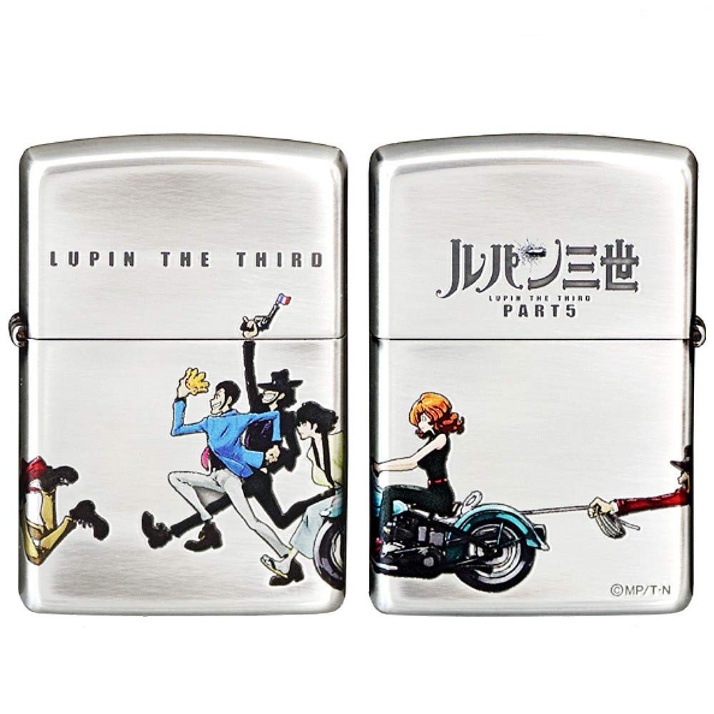 Zippo Lupin III Part 5 Four Side Chase Silver Plated Oil Lighter