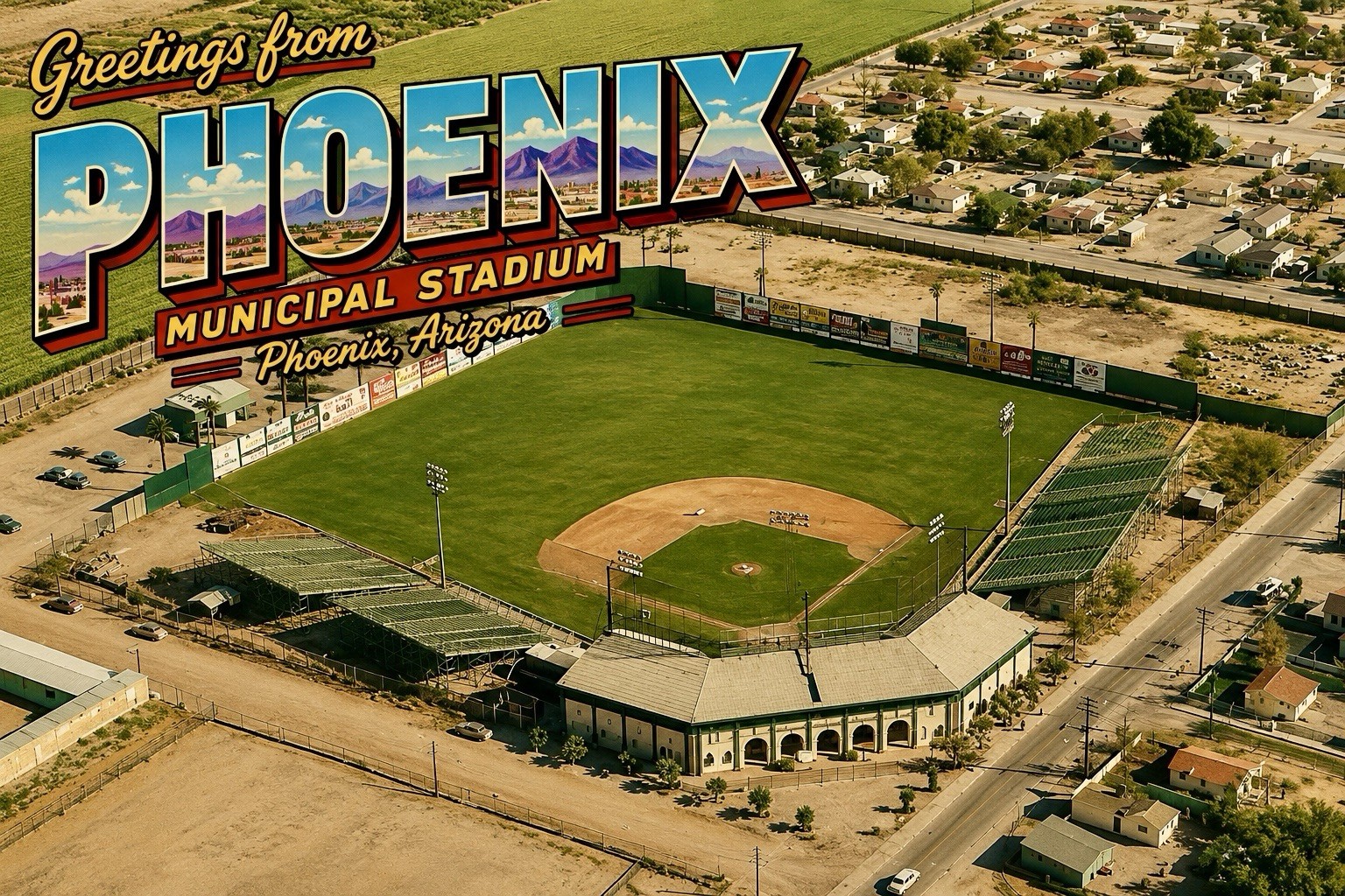 Phoenix Municipal Stadium - Phoenix Arizona MODERN Postcard Baseball C499