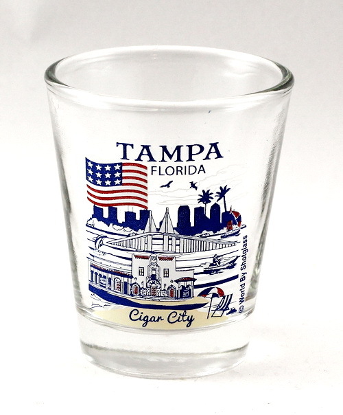 TAMPA FLORIDA GREAT AMERICAN CITIES COLLECTION SHOT GLASS SHOTGLASS 