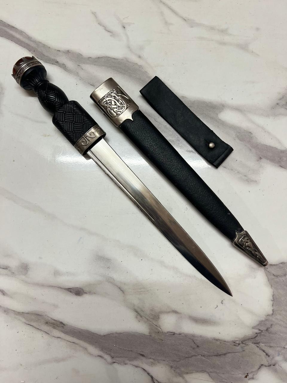 Scottish Sgian Dubh Dagger with Sheath & Belt Frog Scottish Highland Dirk
