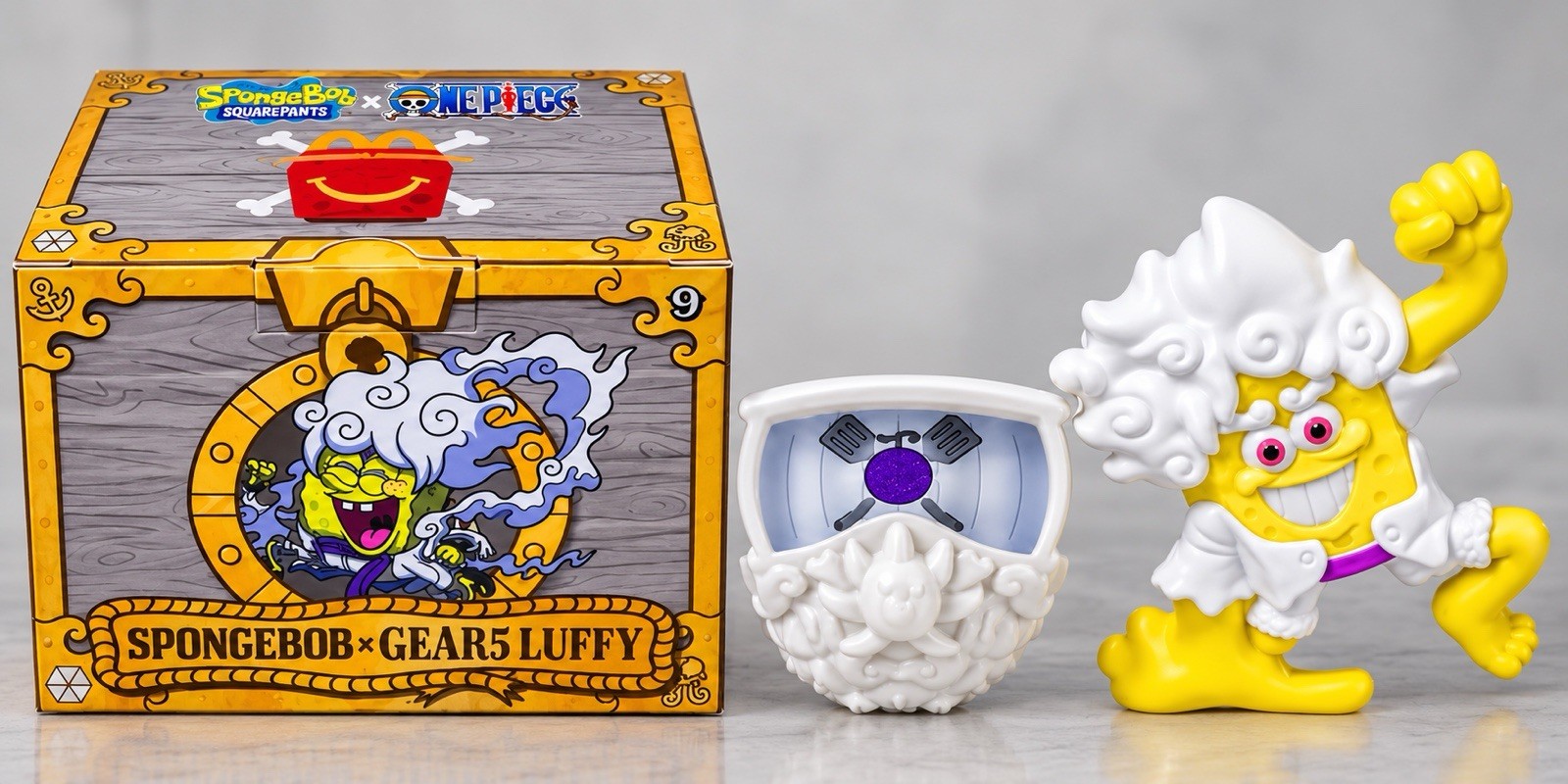 Mcdonalds One Piece X SpongeBob Squarepants, SpongeBob xGear 5 Luffy Toy🔷REAL🔷