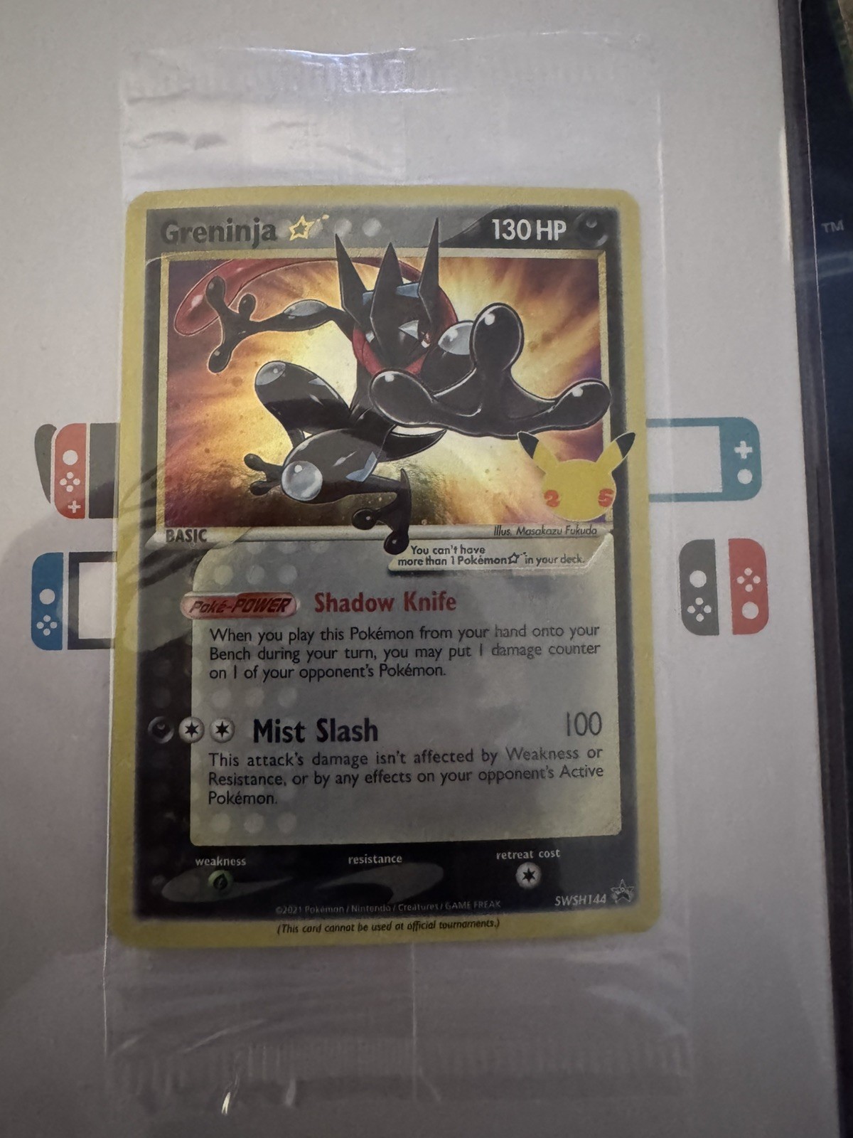 NM/M Pokémon TCG Greninja Gold Star SWSH144 Celebrations Black Star SEALED PROMO
