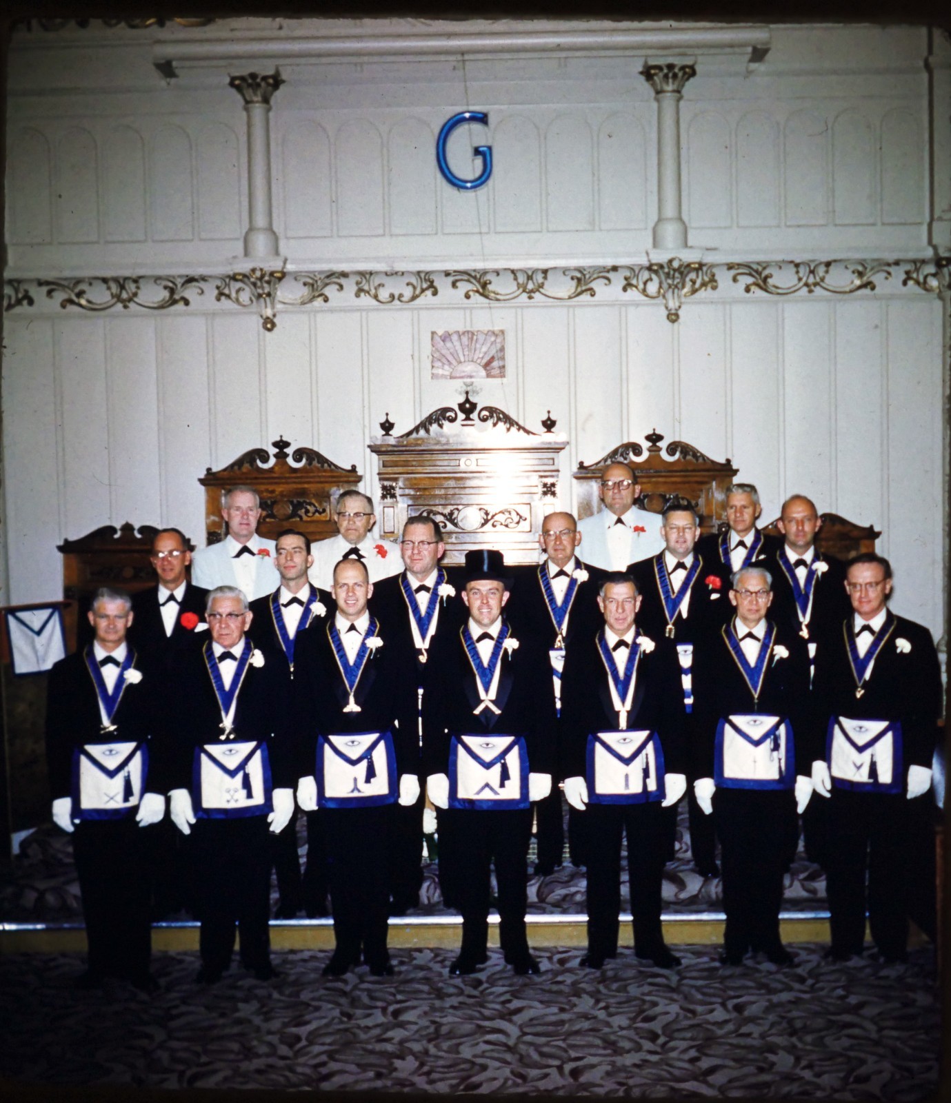 Soley  Masonic Lodge Lincoln MA ceremony - 1960 Stereo Realist 3D Slide #1347