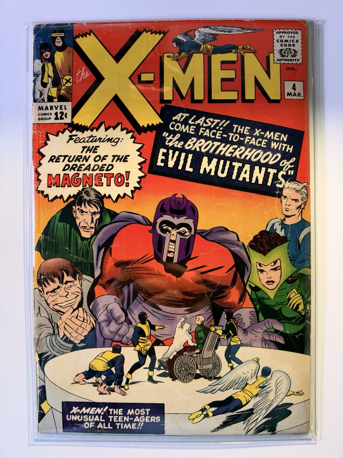 X-Men #4 March 1964 First Brotherhood of Evil Mutants 3.5/4.0 White pages