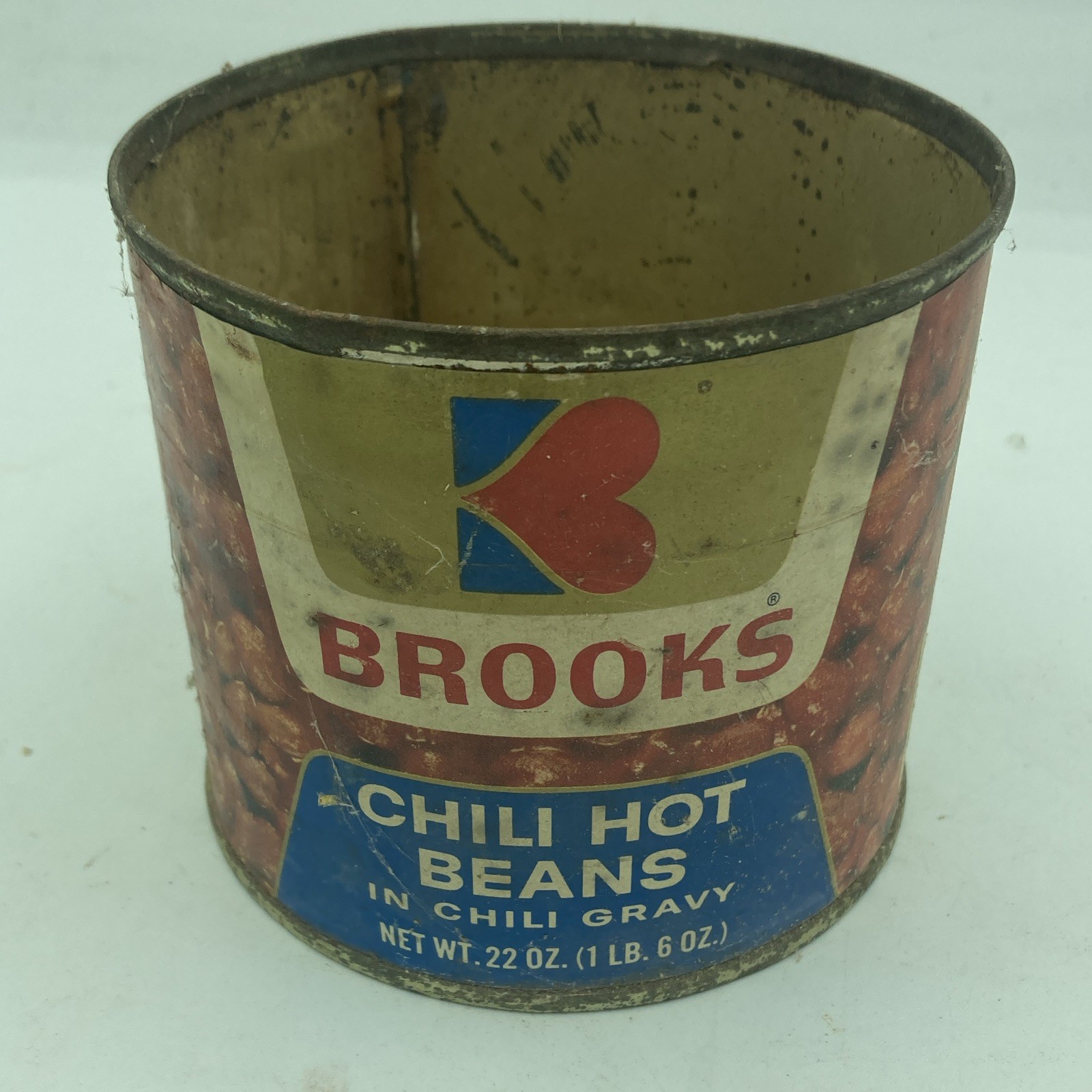 Vintage 1980s Brooks Chili Hot Beans 22 Oz Empty Food Can Movie TV Prop