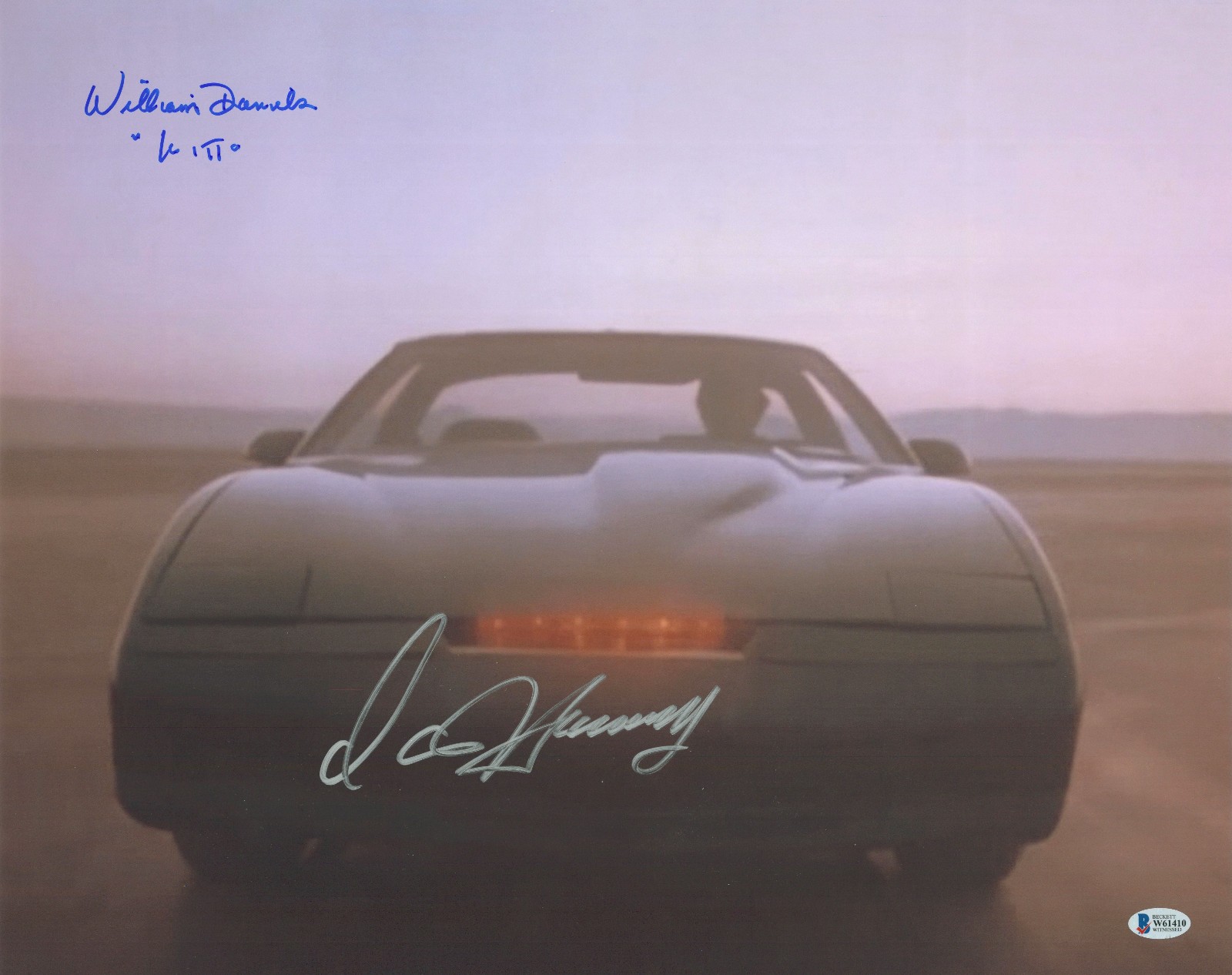 WILLIAM DANIELS DAVID HASSELHOFF AUTOGRAPH SIGNED KNIGHT RIDER 16x20 BECKETT BAS