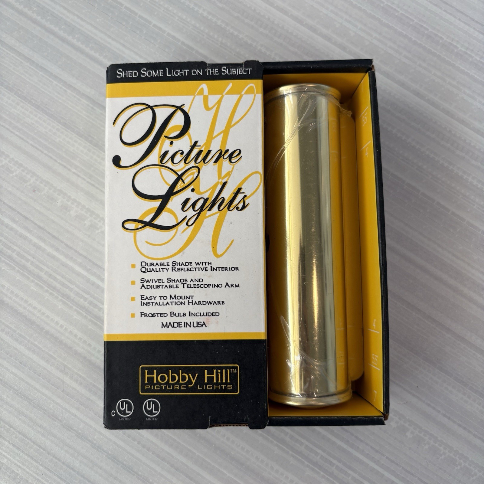 Vintage 1998 Hobby Hill 809 Picture Light Brass Gold Tone NOS Original Box