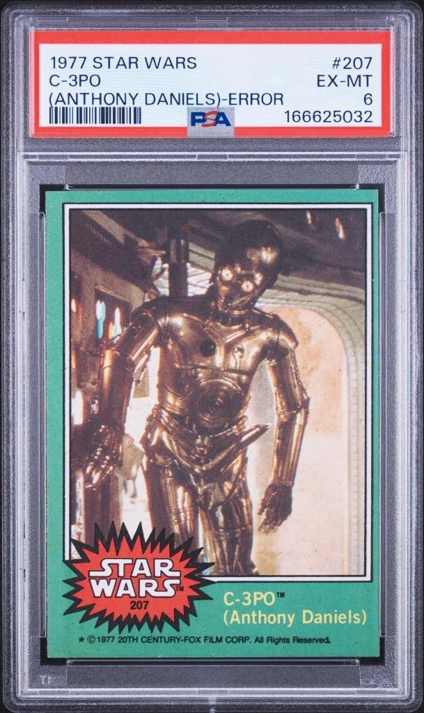 1977 Topps Star Wars C-3PO ERROR #207 PSA 6 EX-MT Golden Rod