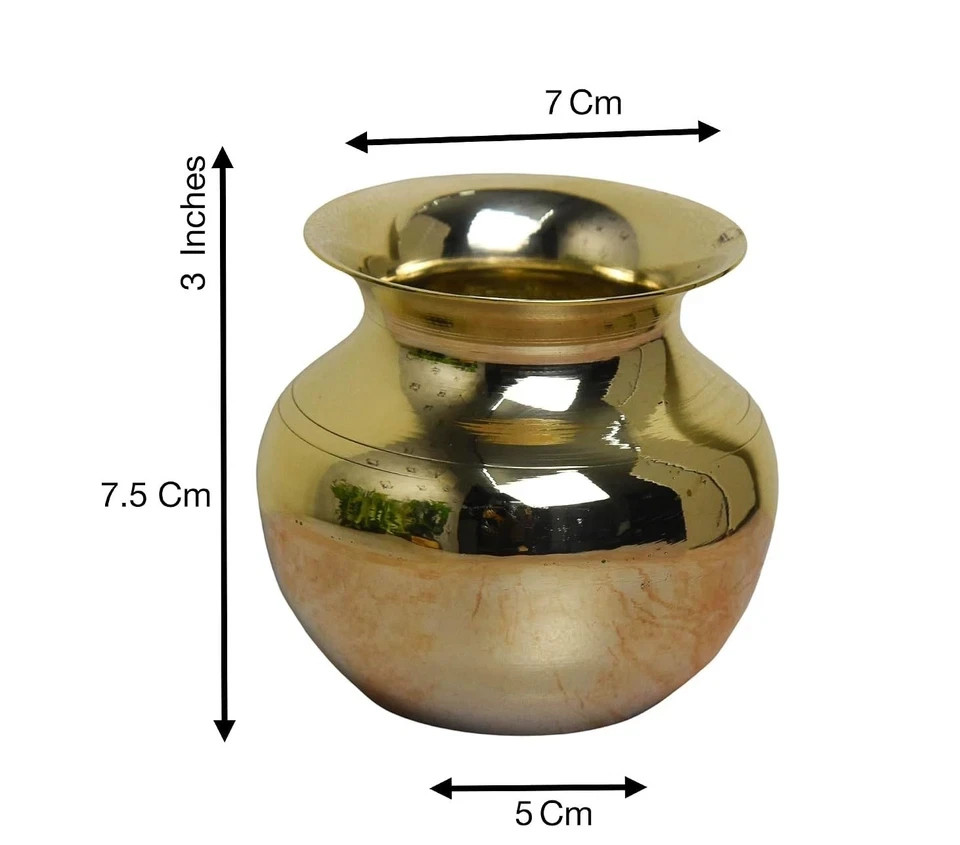 Pure Brass Lota Kalash for Pooja Drinking Water Traditional Pot