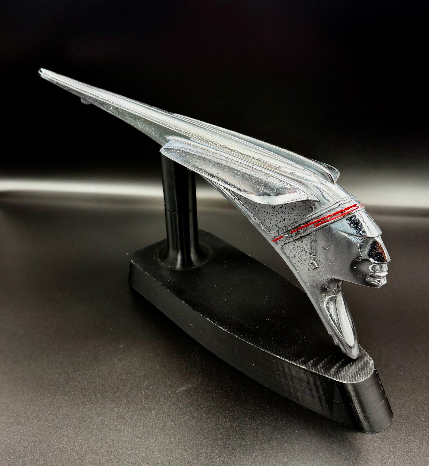 1941 Pontiac Indian Chief Hood Ornament Torpedo Silver Streak Vintage Original