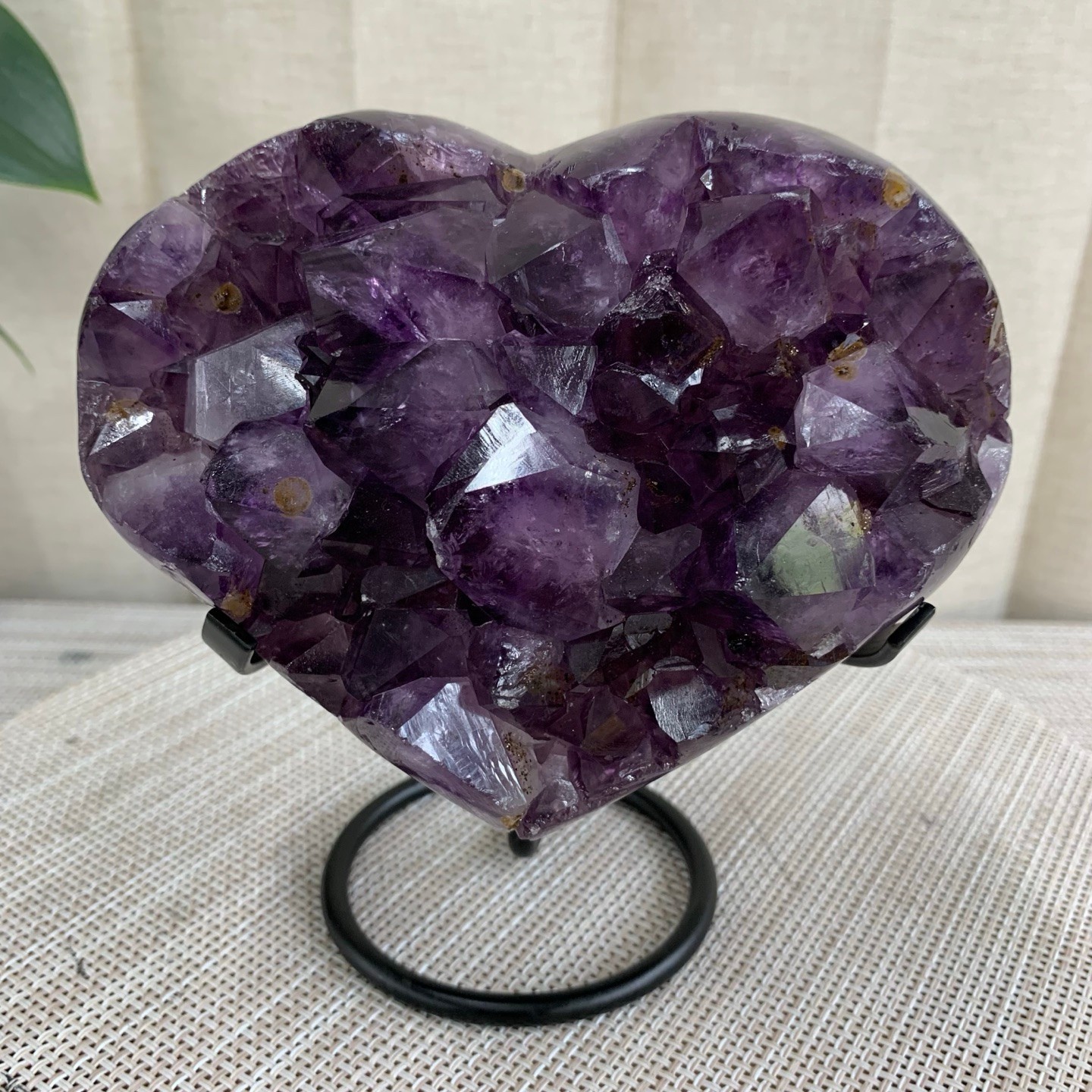 2.8LB Exquisite natural Brazilian amethyst cave heart-shaped cut specimen