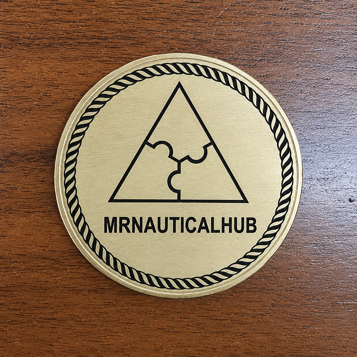 Personalized Brass Challenge Coin: Custom Engraved Logo, Double-Sided (40mm) 
