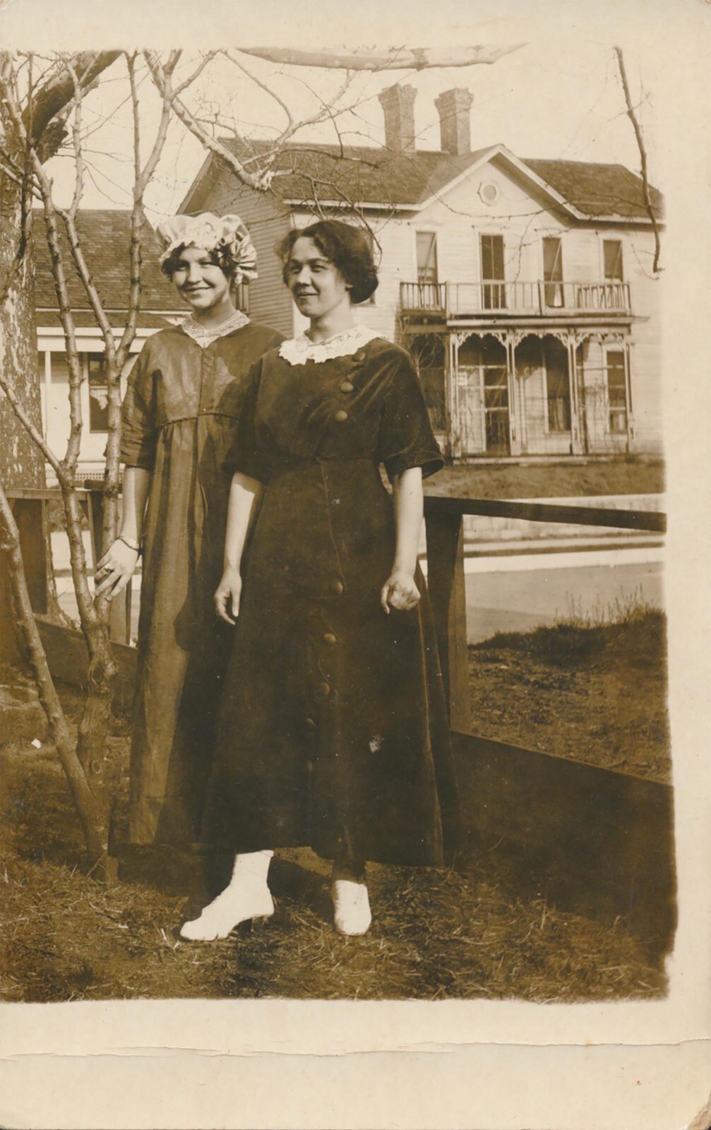 Antique RPPC Photo Postcard Women Night Cap ID'd Garroutte Morrison Joplin MO