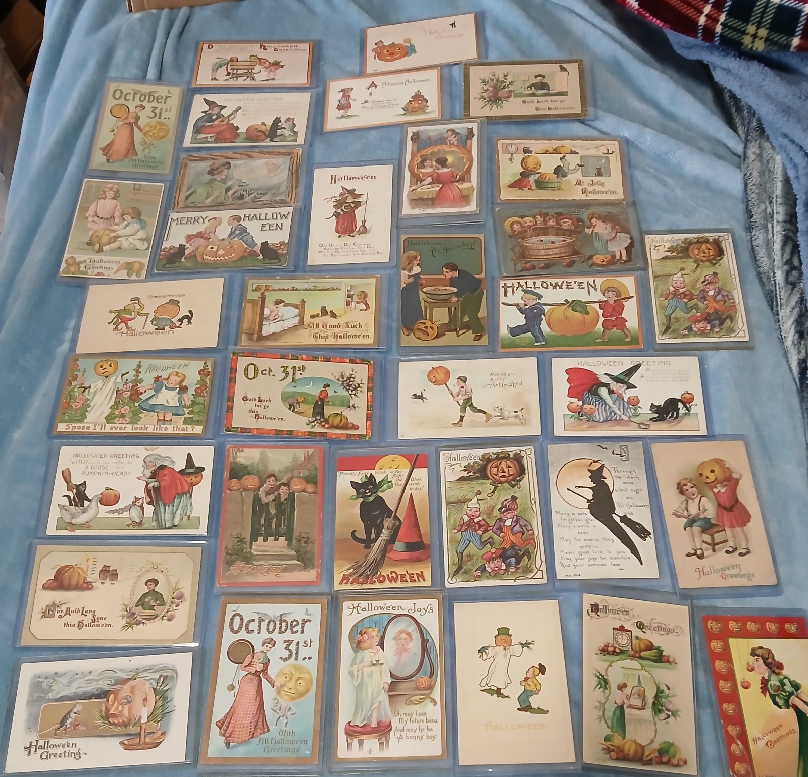 1909-20 Lot Of 35 Vintage Original Embossed Halloween Postcards JOL WITCH ++++