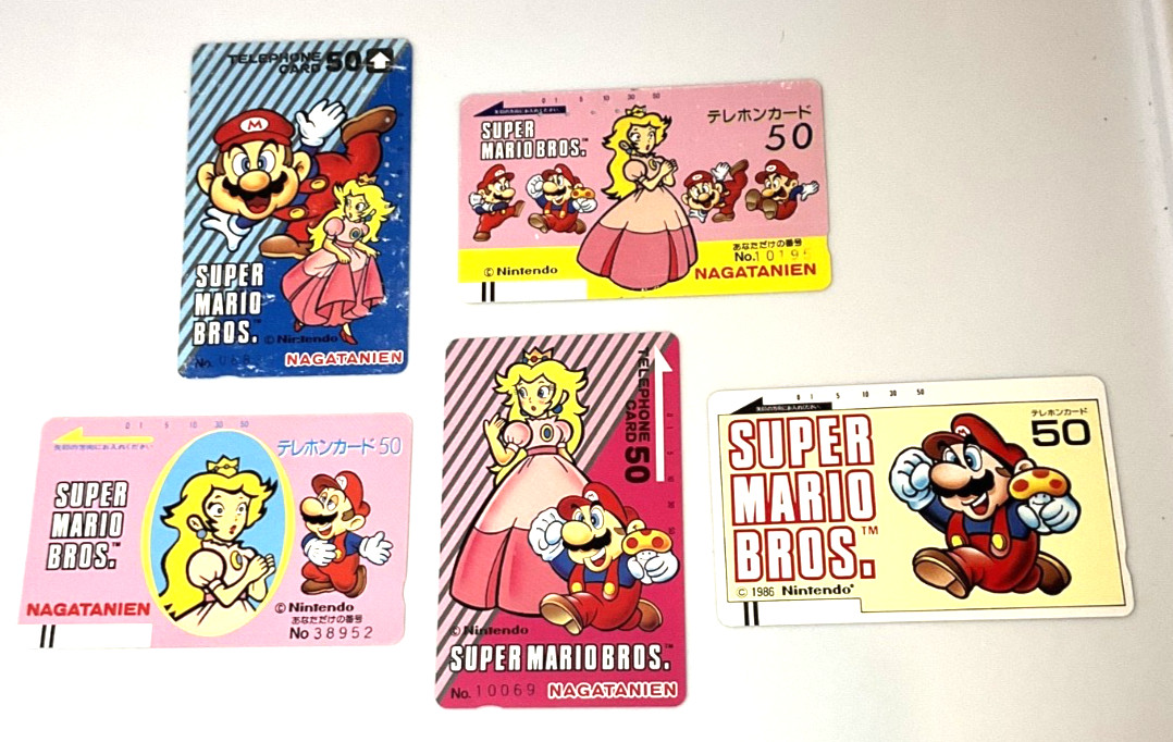 SUPER MARIO BROS Nintendo 80's Vintage Telephone Card Phone card Train Card NTT