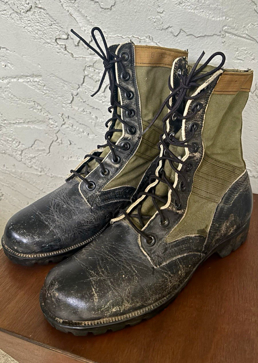 Vintage 1966 Vietnam War USGI Tropical Jungle Combat Boots Genesco CIC Black 8W