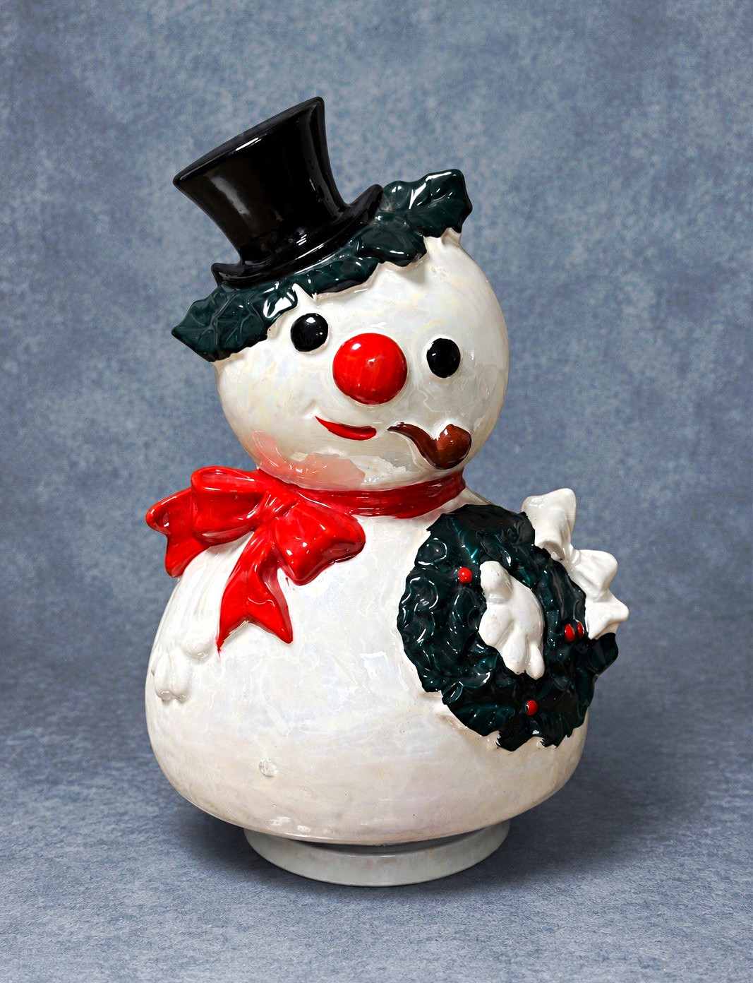 Vintage Berman & Anderson Japan Musical Snowman Christmas Figurine Pearlescent
