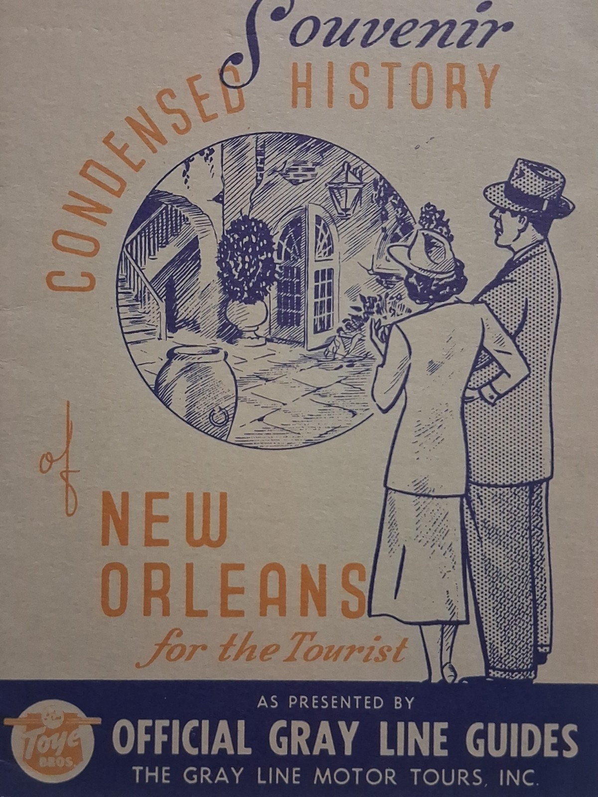 1940\'s Condensed History of New Orleans for the Tourist Souvenir Gray Lines Bus