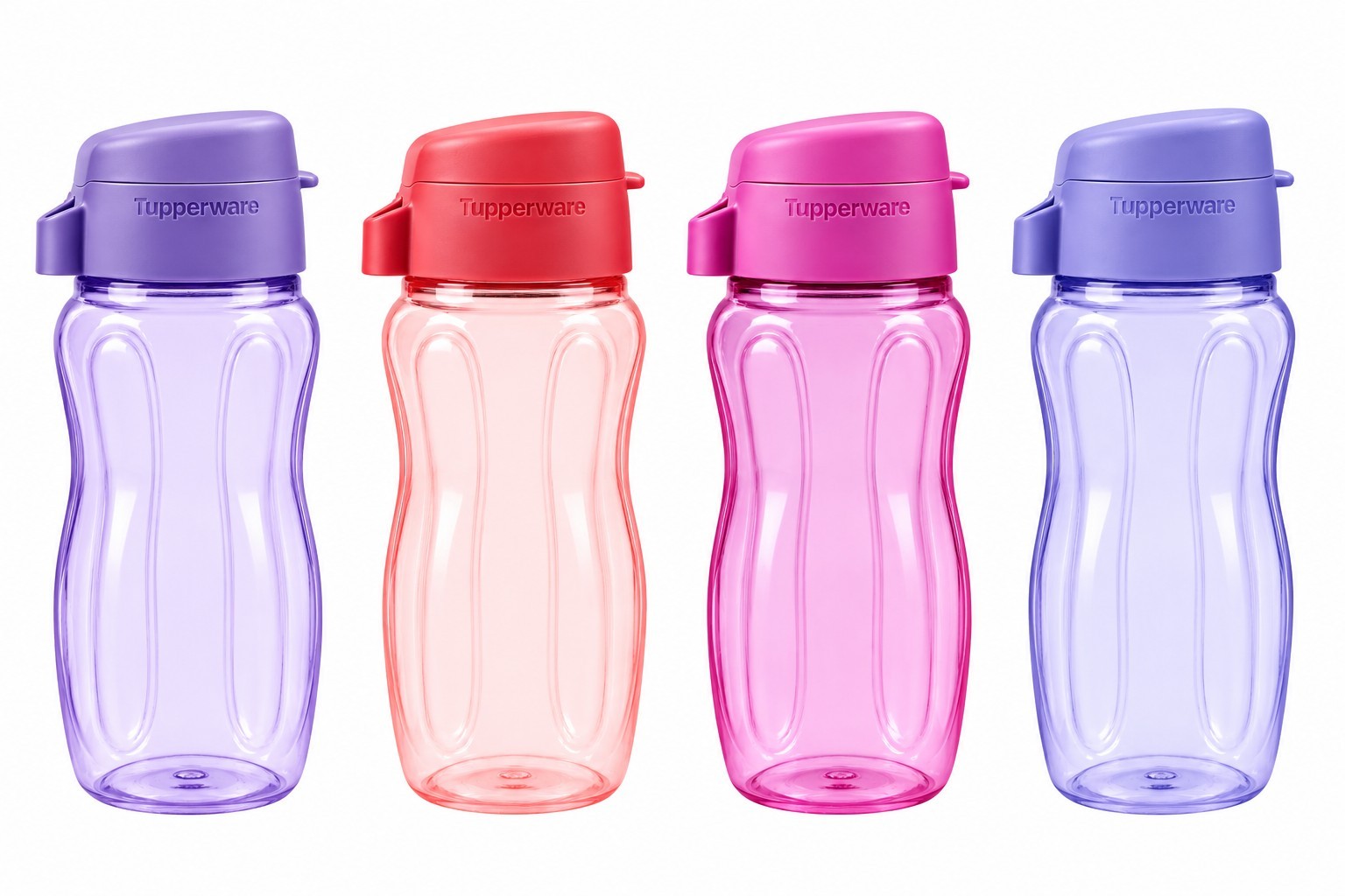 Tupperware Eco Slim Flip Top Water Bottle 350 ML Set Of 4