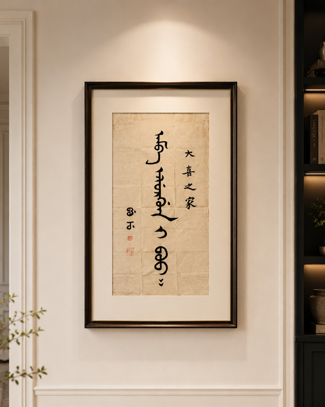 Pu Ru Attributed Chinese Manchu Ink Calligraphy Hanging Scroll Antique Art