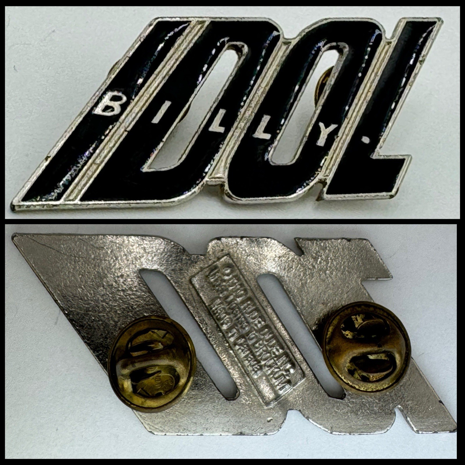 Vintage 1990 Billy Idol 2.5” Logo Pin Rude Dude Brockum Made in Canada RARE PIN