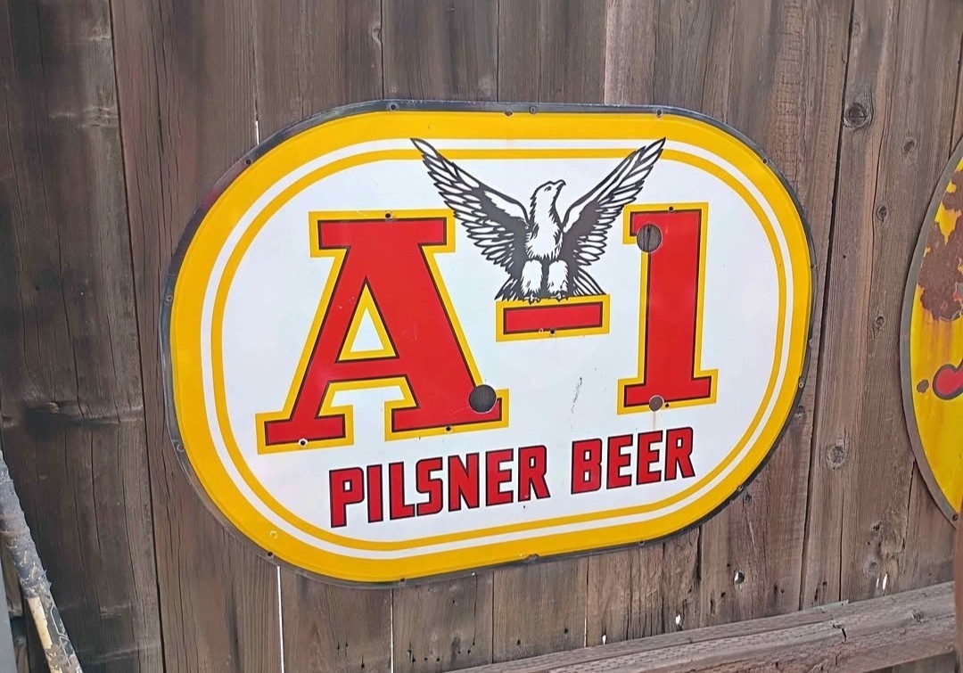 Vintage A-1 Pilsner Beer Porcelain Sign