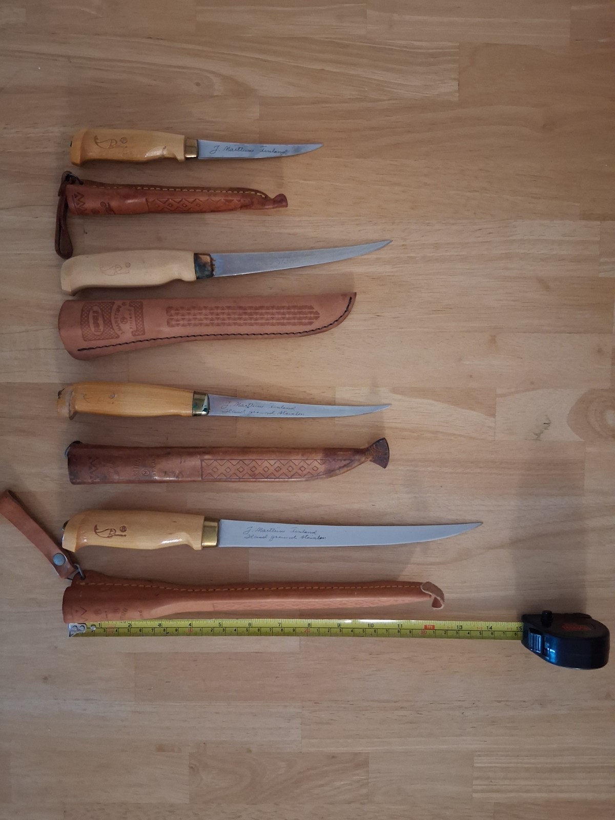 Set Of 4 Vintage J Marttiini Fillet Knives, Finland