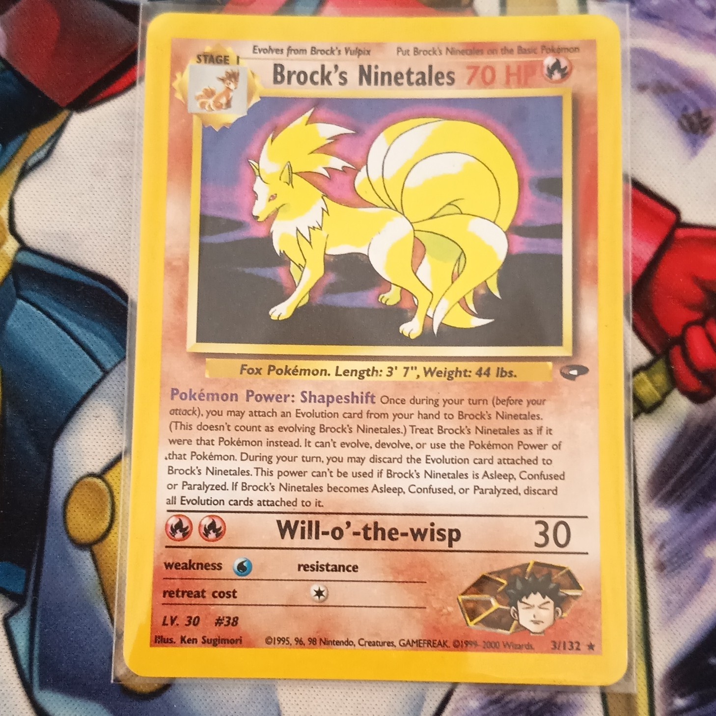 Brock\'s Ninetales 3/132 Holo Gym Challenge EN 2000 Pokemon