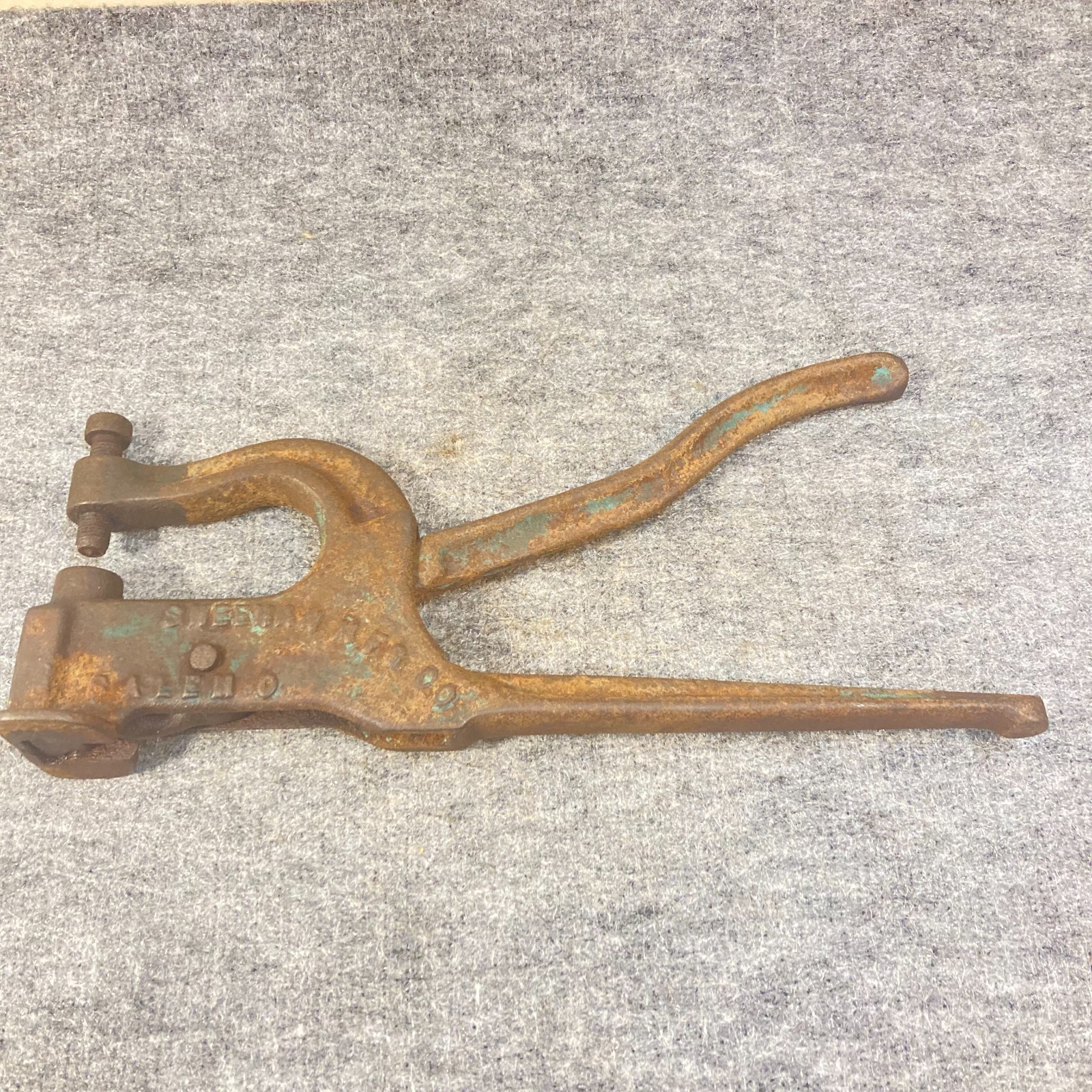 Vintage Sheehan Mfg. Cast Iron Rivet Press Leather Punch Pat 1897 USA