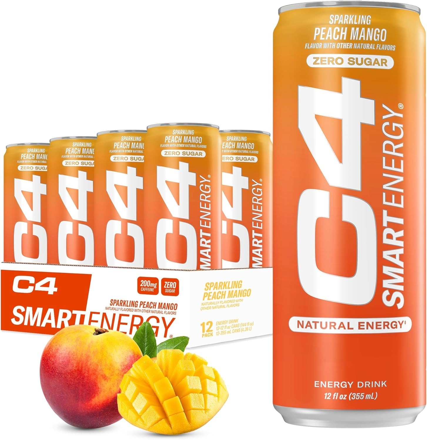 Cellucor C4 - Zero Sugar Smart Energy Drink, Peach Mango, 12oz Cans (Pack of 12) Cellucor C4 - Zero Sugar Smart Energy Drink, Peach Mango, 12oz Cans (Pack of 12)