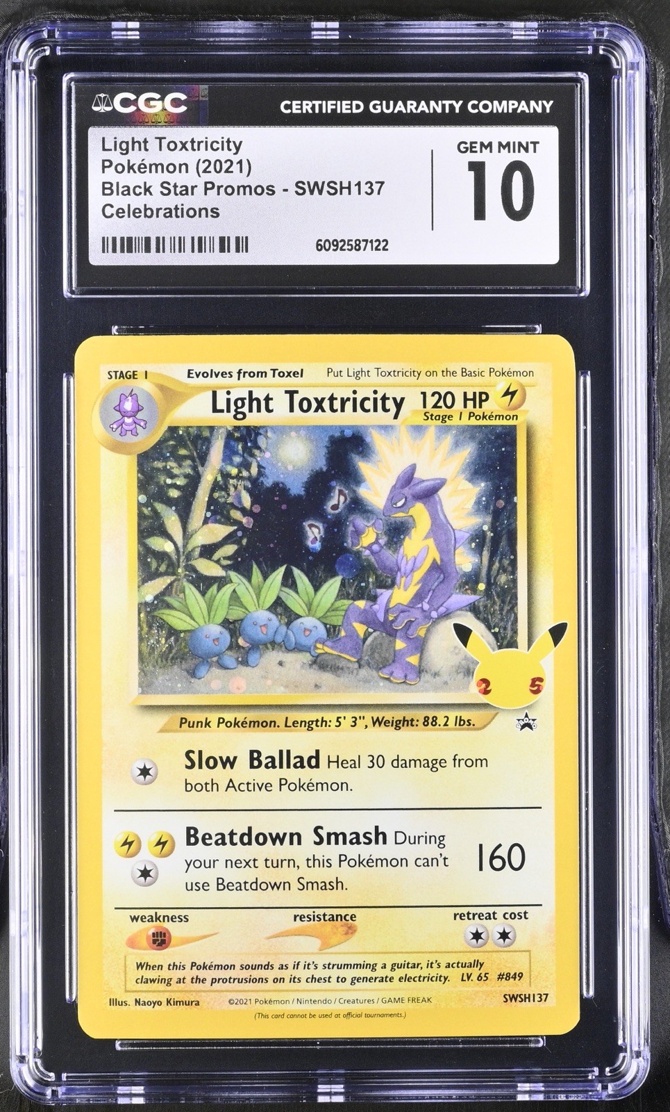 Light Toxtricity CGC 10 SWSH137 Sword & Shield Promo 2021 Holo Promo EN