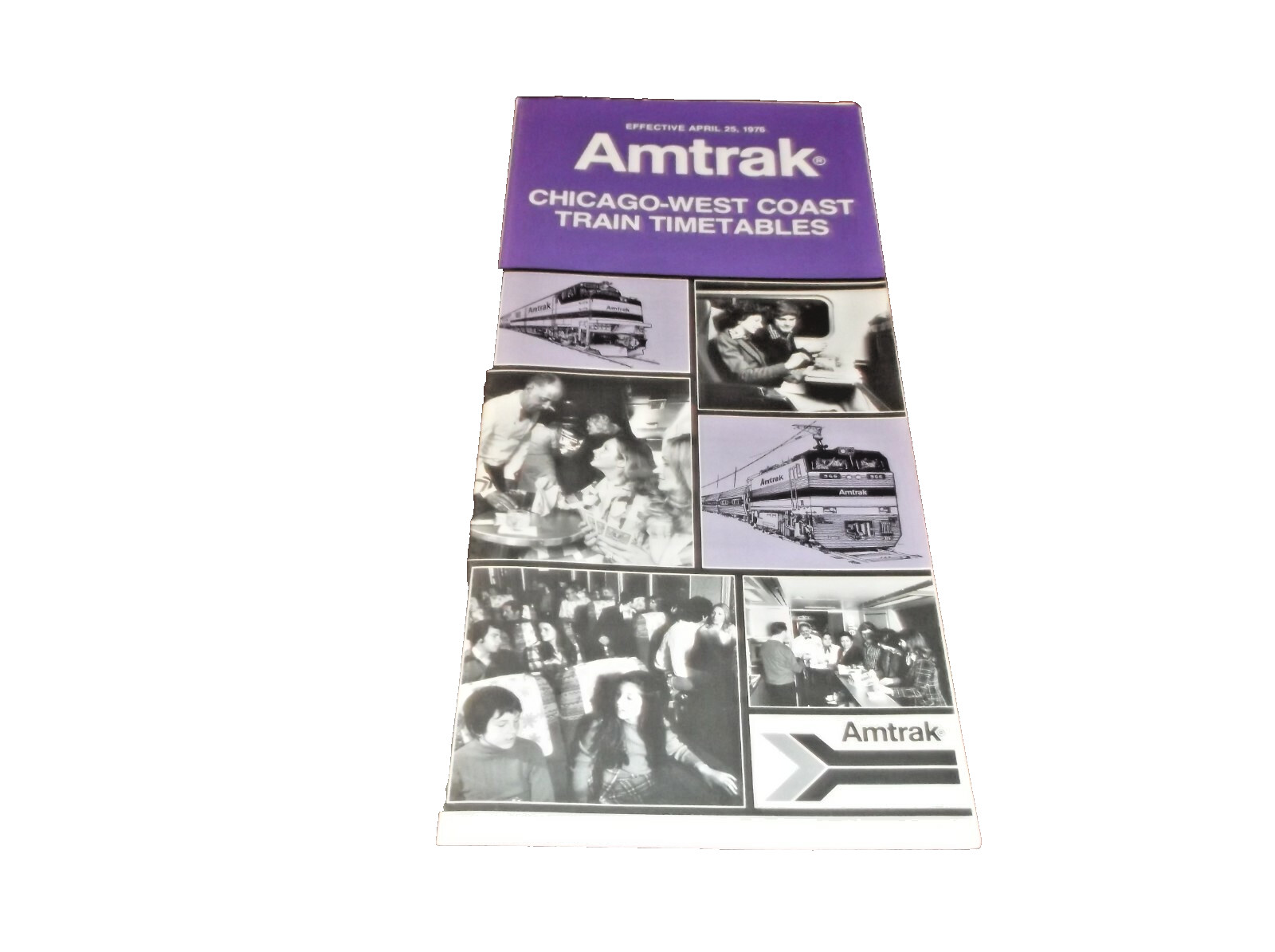 APRIL 1976 AMTRAK CHICAGO TO WEST COAST TRAINS PUBLIC TIMETABLE